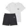 Kids Unisex Adidas Sprt Collection Shorts And Tee Set, White, A901_ONE, thumbnail image number 0