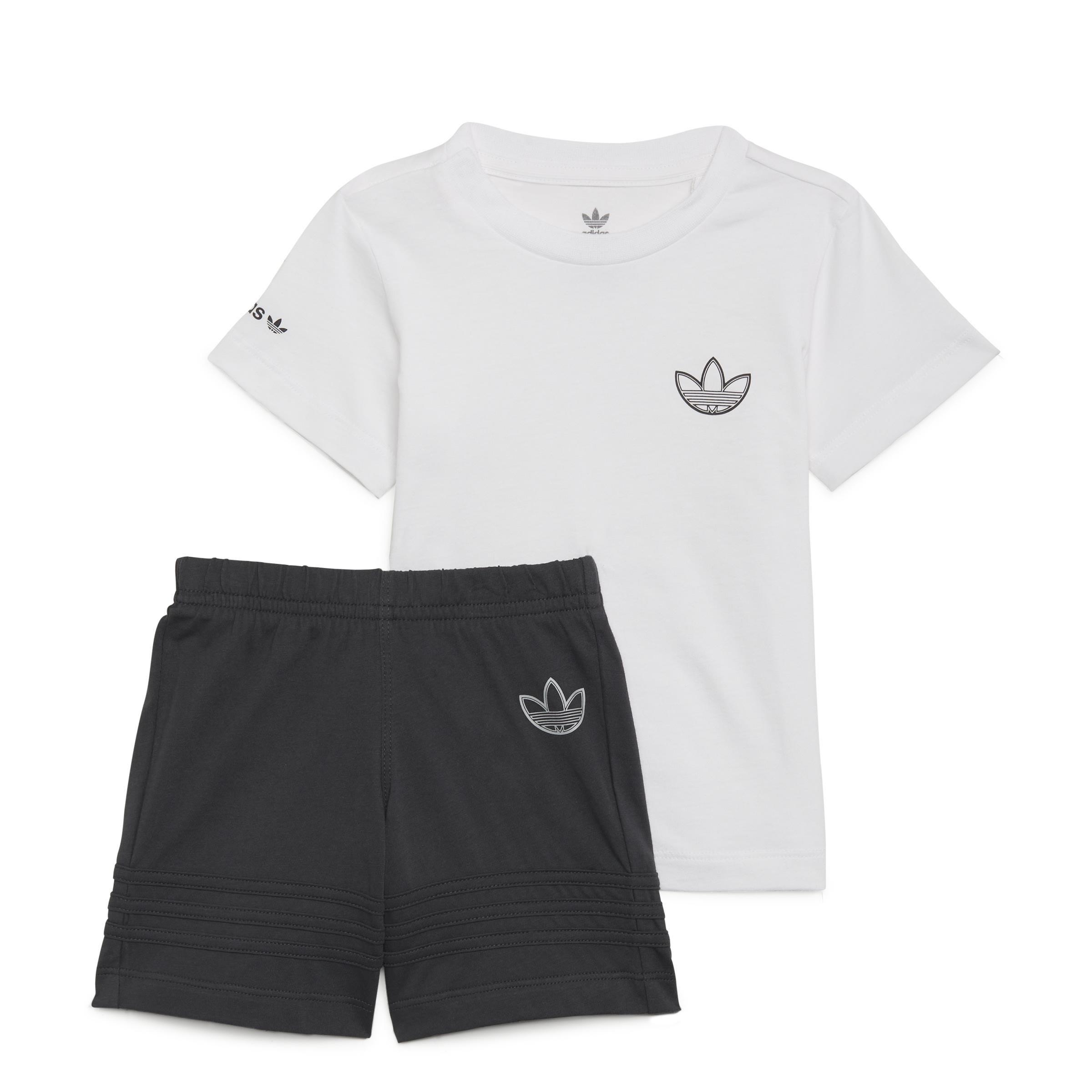 Unisex Kids Sprt Collection Shorts And Tee Set, White, , large image number 1