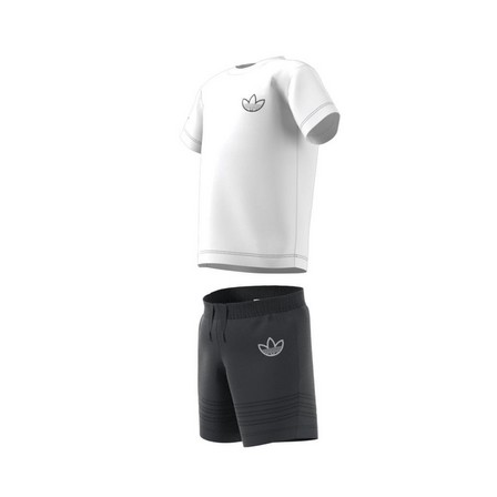 Kids Unisex Adidas Sprt Collection Shorts And Tee Set, White, A901_ONE, large image number 7