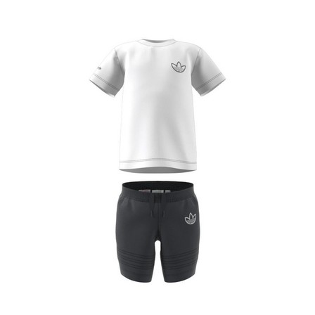 Kids Unisex Adidas Sprt Collection Shorts And Tee Set, White, A901_ONE, large image number 8