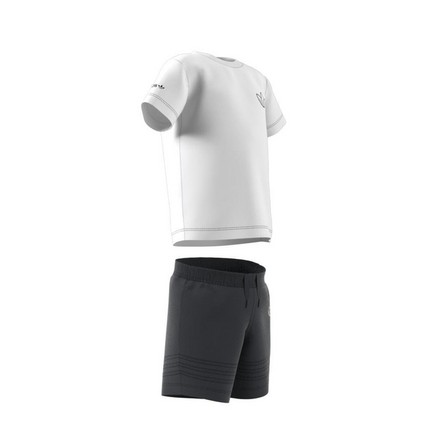 Kids Unisex Adidas Sprt Collection Shorts And Tee Set, White, A901_ONE, large image number 10