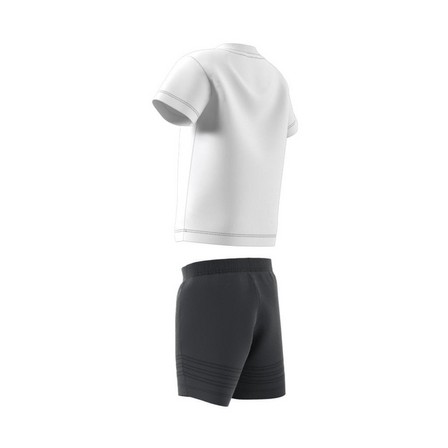 Kids Unisex Adidas Sprt Collection Shorts And Tee Set, White, A901_ONE, large image number 14