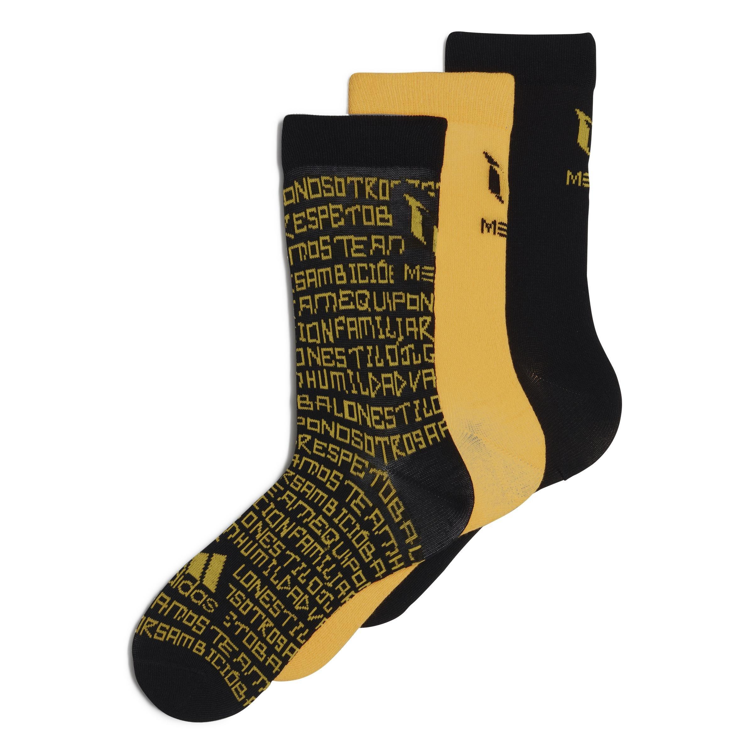 Unisex Kids Messi Socks 3 Pairs, Multicolour, , large image number 0