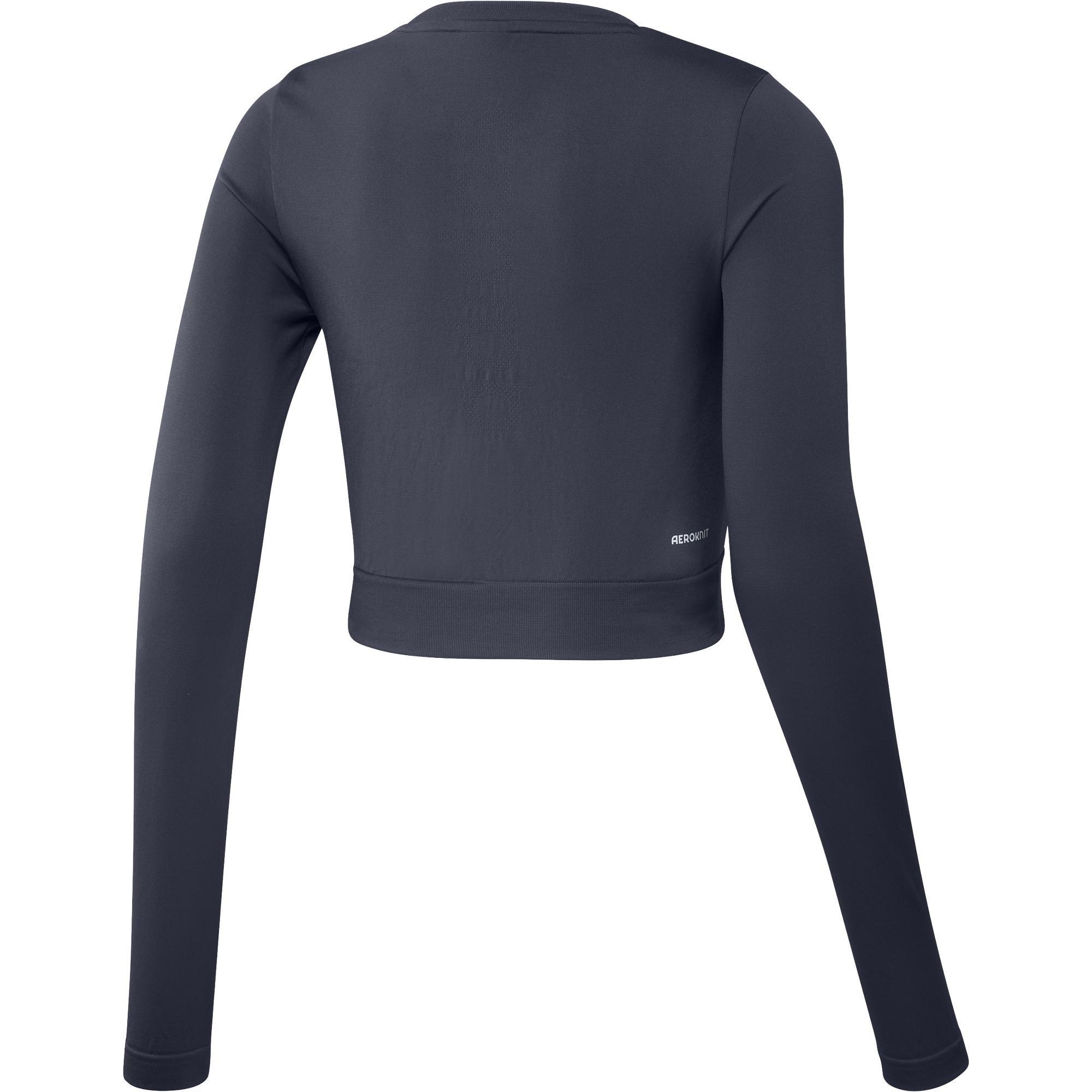 Aeroknit Seamless Fitted Cropped Long-Sleeve Top, Blue, A901_ONE, large image number 9