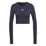 Aeroknit Seamless Fitted Cropped Long-Sleeve Top, Blue, A901_ONE, large image number 17
