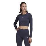 Aeroknit Seamless Fitted Cropped Long-Sleeve Top, Blue, A901_ONE, large image number 18