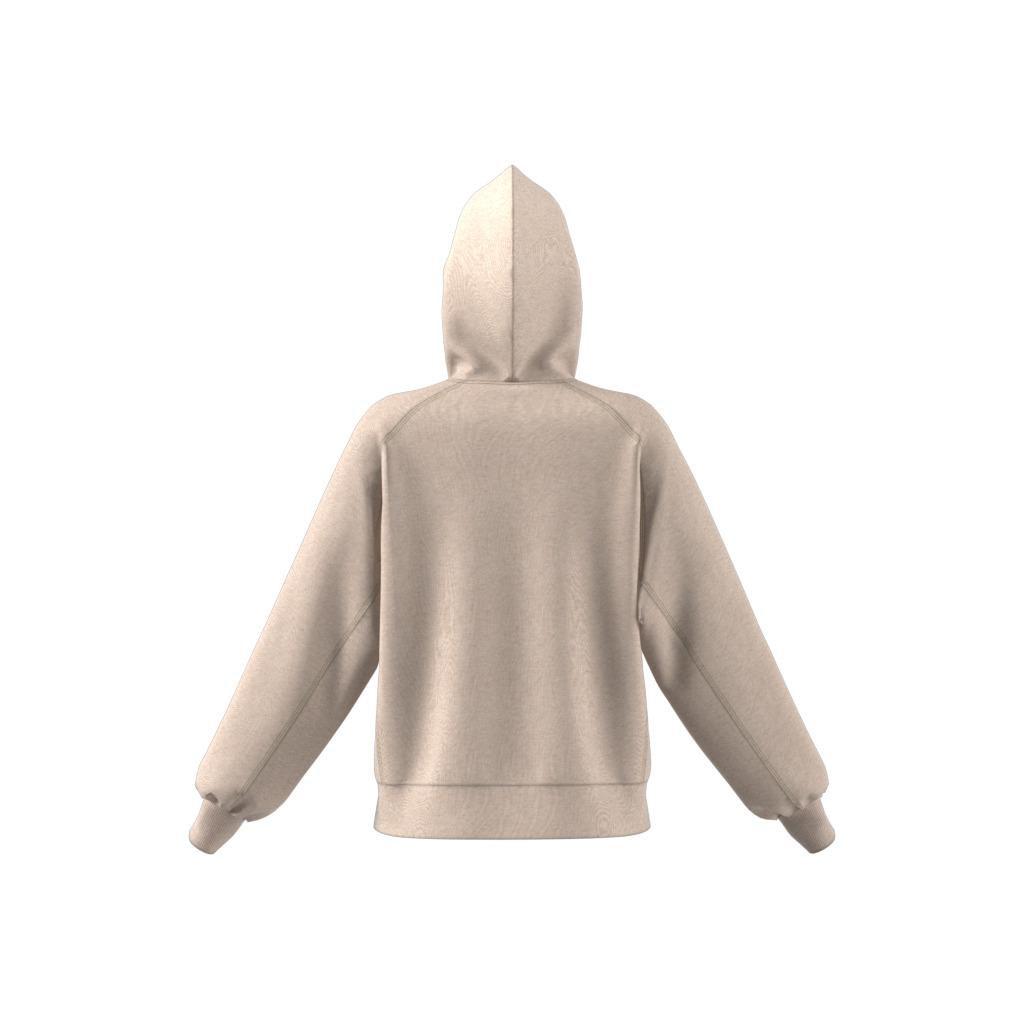 adidas Sportswear Studio Lounge Fleece Hooded Full-Zip Hoodie, Beige, A901_ONE, large image number 6