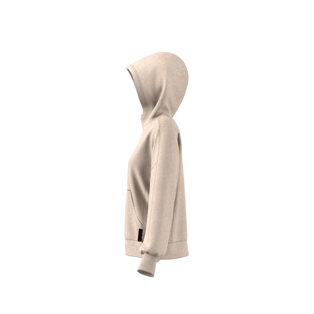 adidas Sportswear Studio Lounge Fleece Hooded Full-Zip Hoodie, Beige, A901_ONE, large image number 7