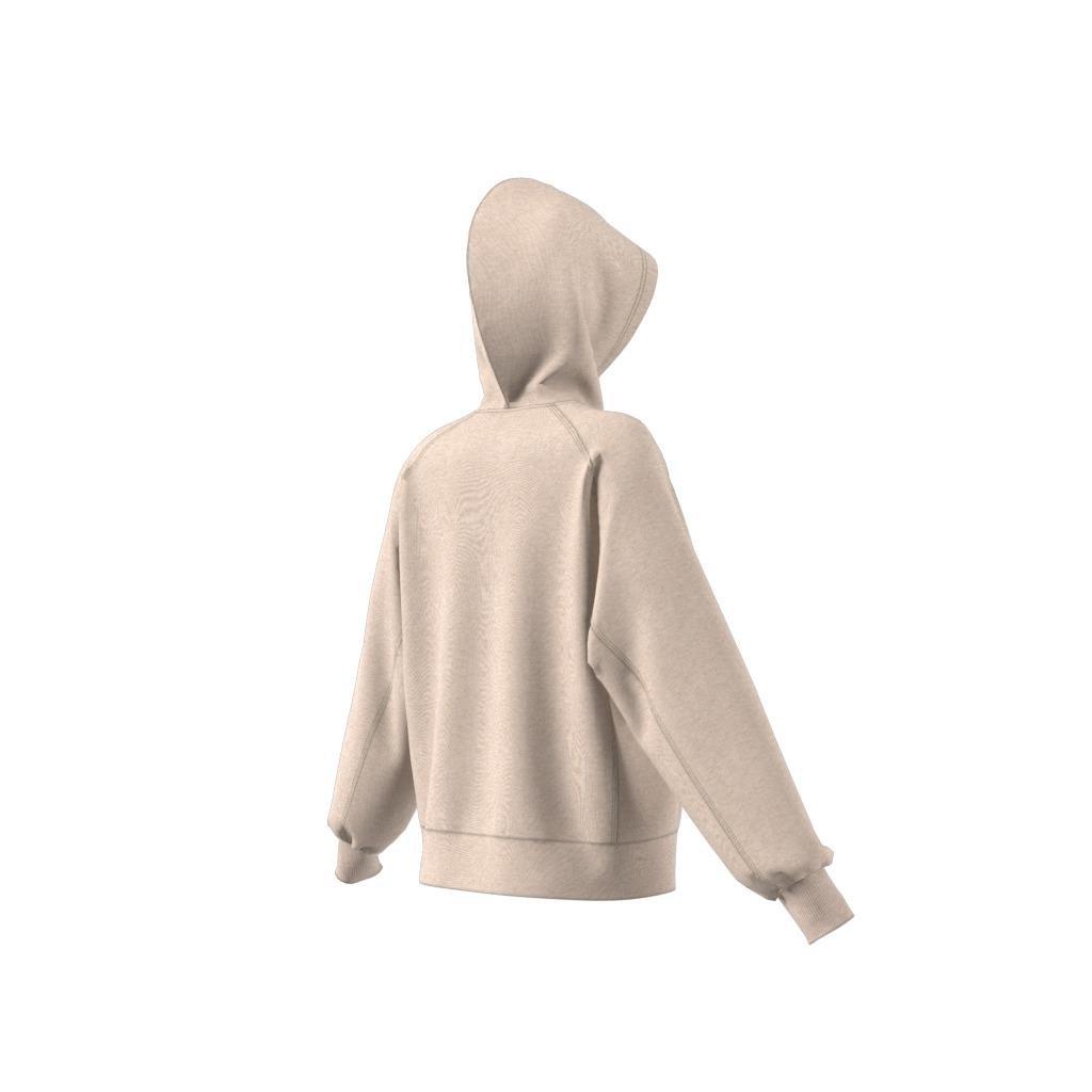 adidas Sportswear Studio Lounge Fleece Hooded Full-Zip Hoodie, Beige, A901_ONE, large image number 11