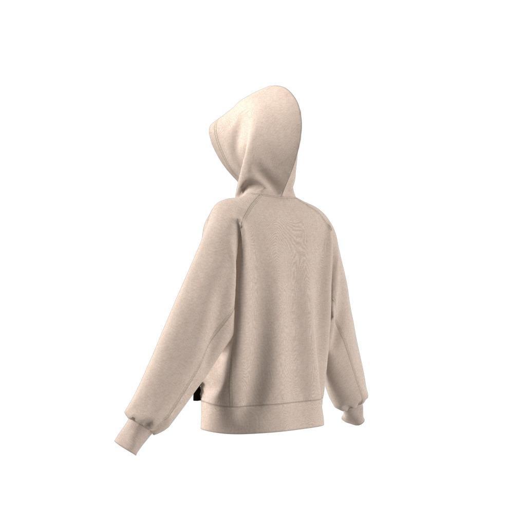 adidas Sportswear Studio Lounge Fleece Hooded Full-Zip Hoodie, Beige, A901_ONE, large image number 13
