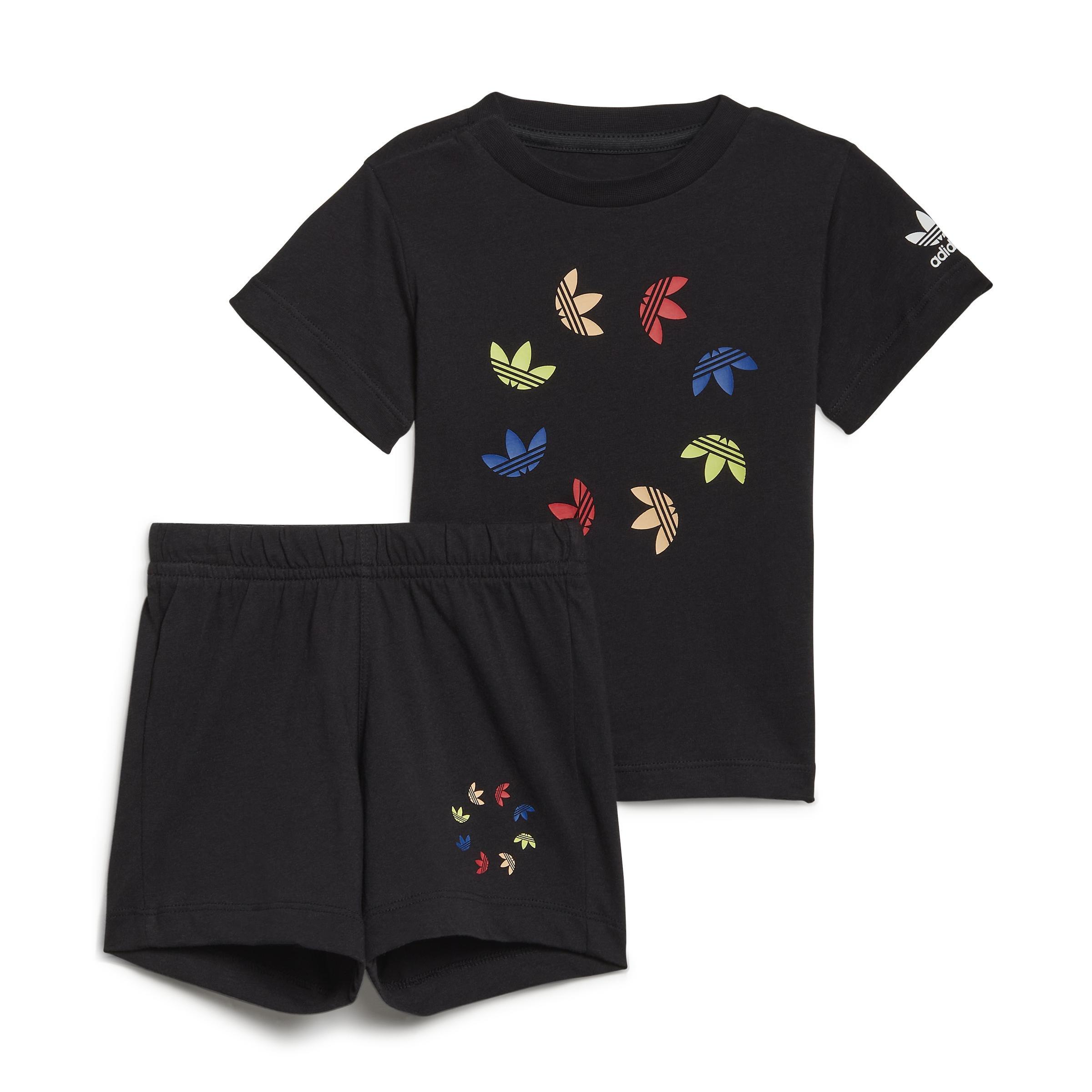 Unisex Adicolor Shorts And T-Shirt Set, Black, A901_ONE, large image number 0