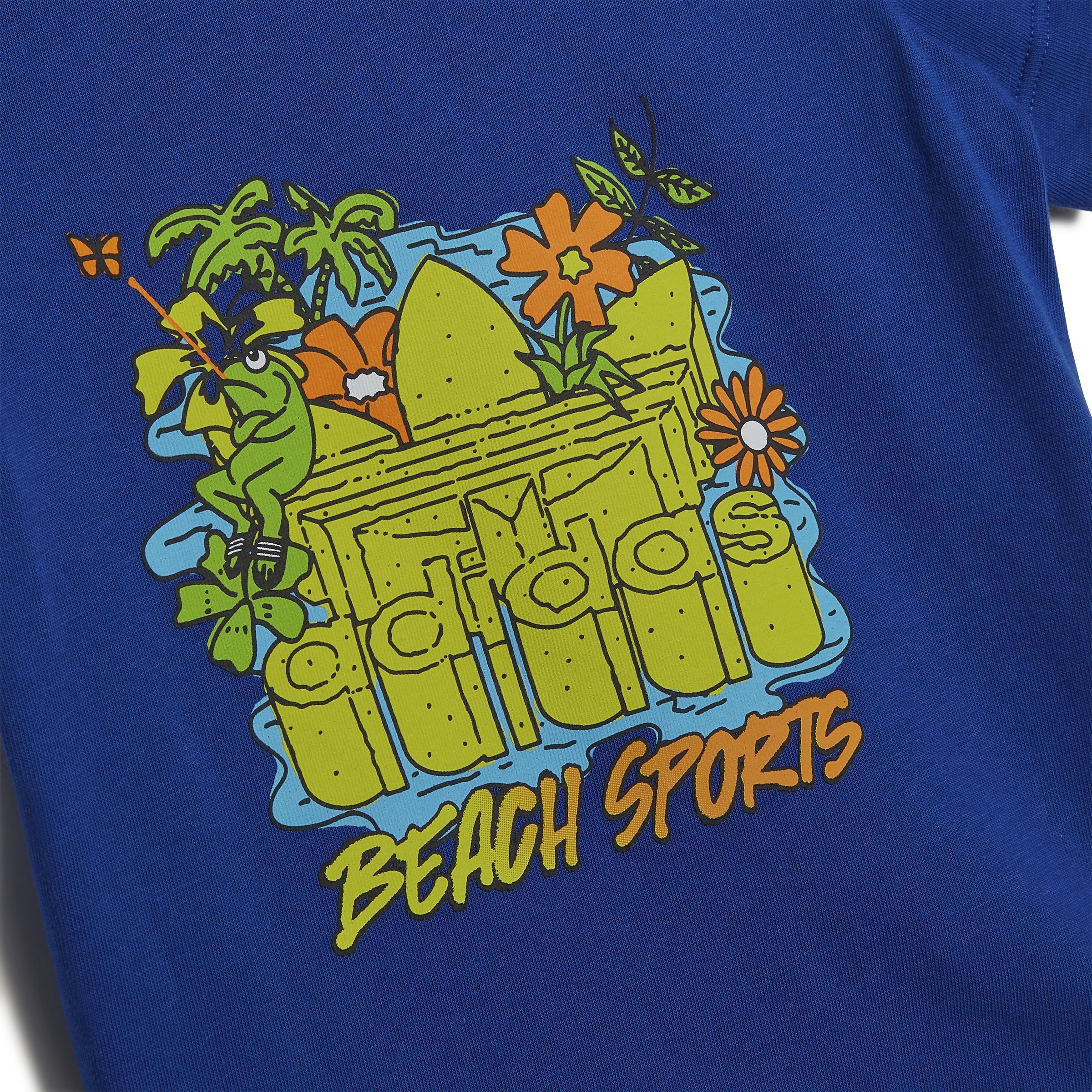 Unisex Kids Graphic Stoked Beach Shorts-And-T-Shirt Set, Blue, A901_ONE, large image number 3