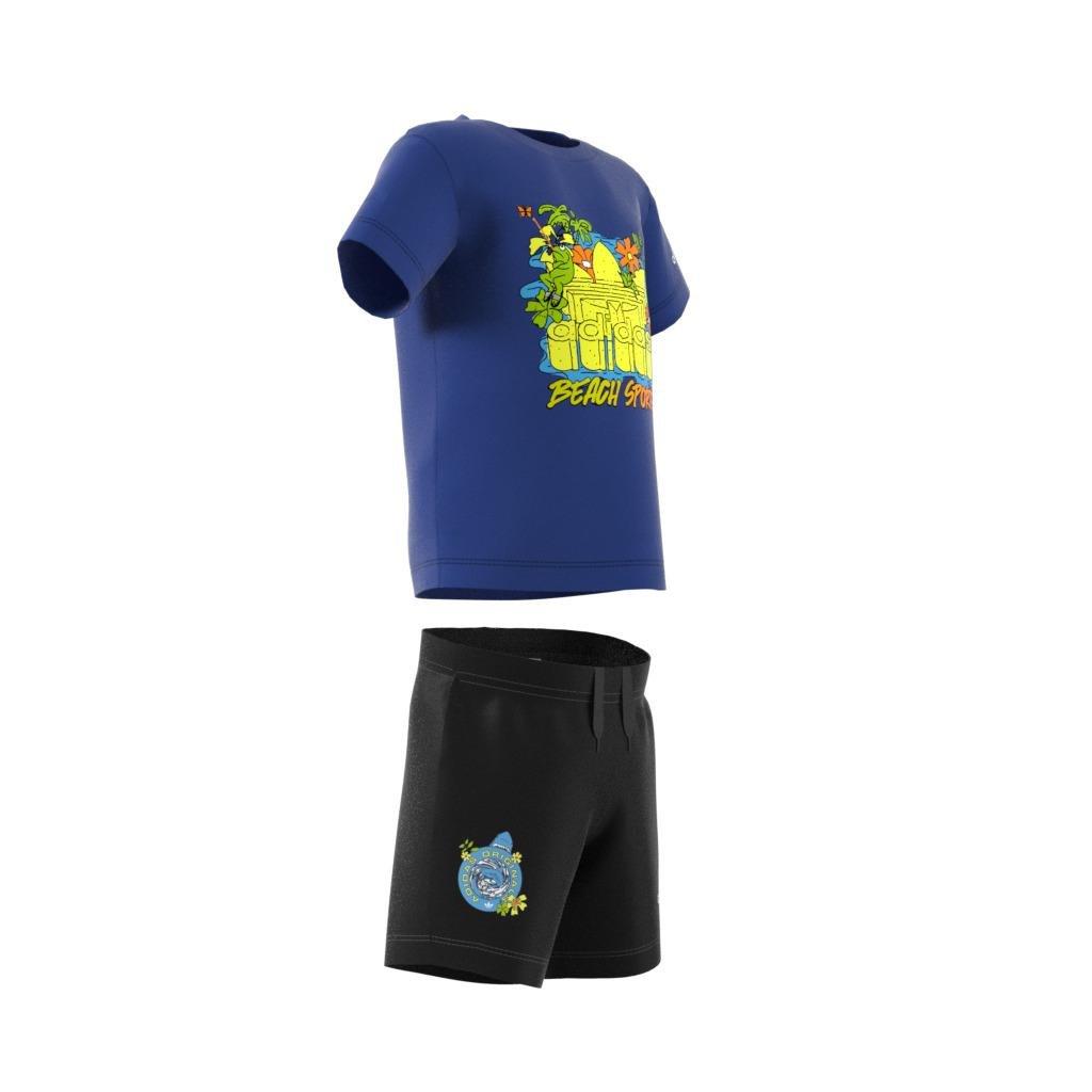 Unisex Kids Graphic Stoked Beach Shorts-And-T-Shirt Set, Blue, A901_ONE, large image number 6