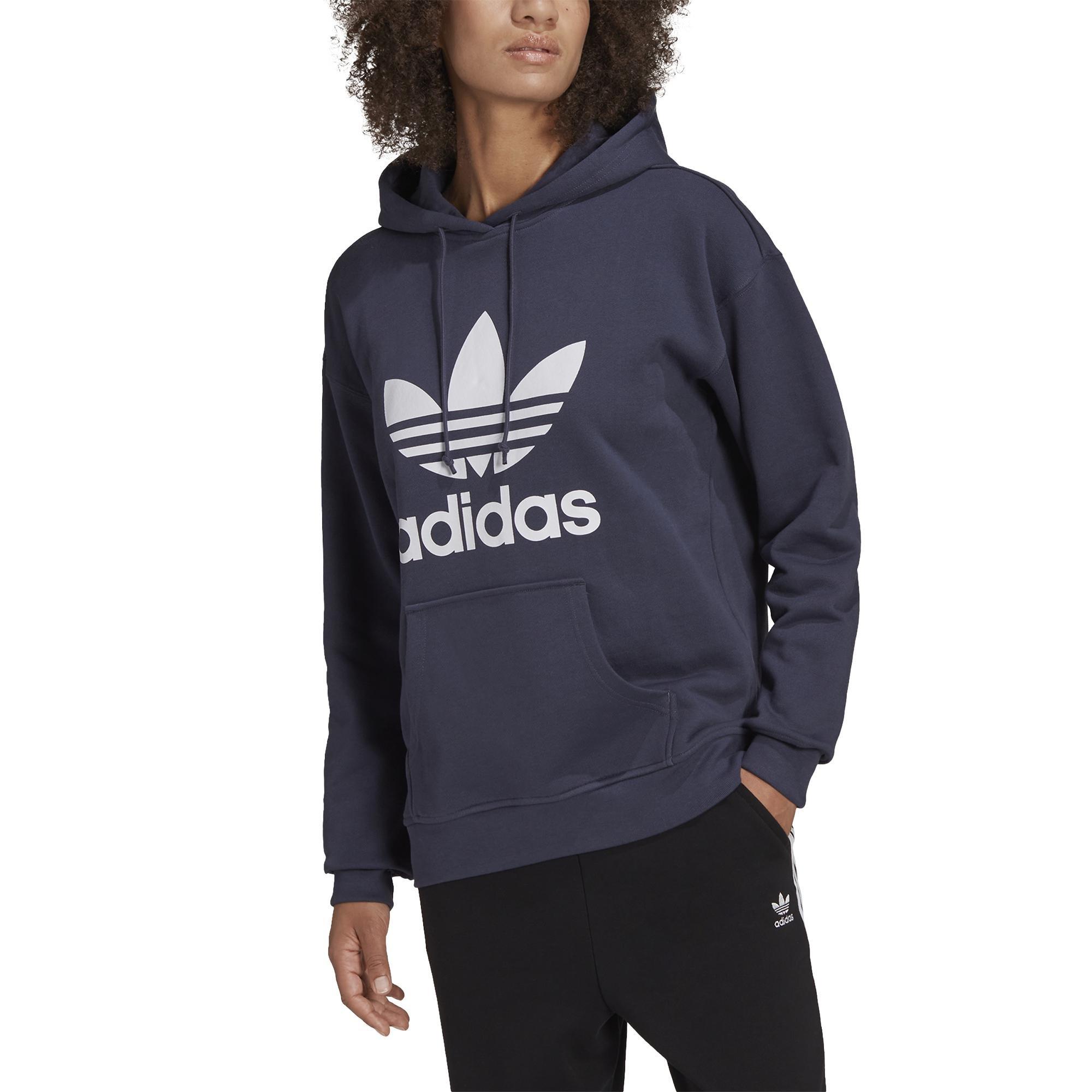 adidas navy trefoil hoodie