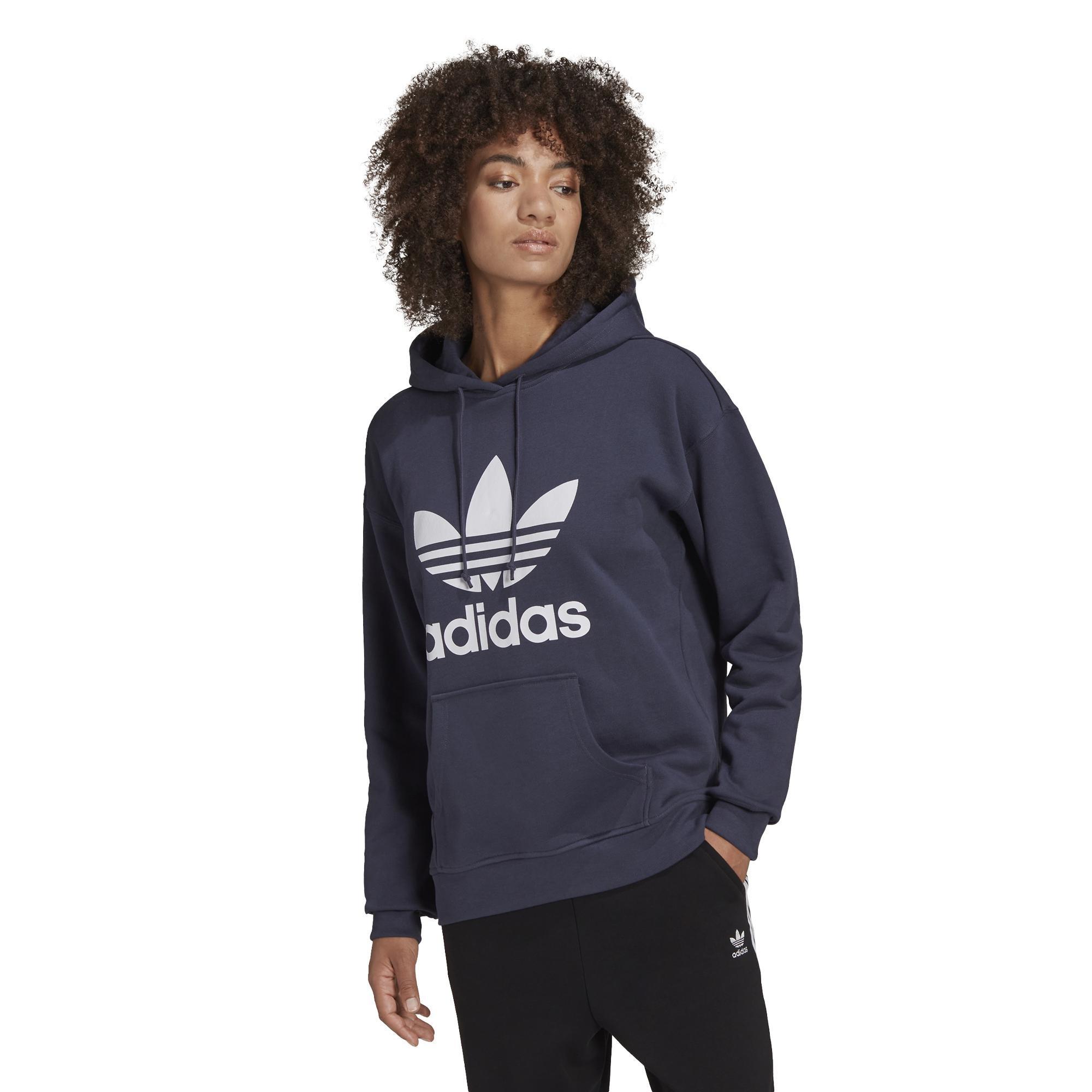 adidas navy trefoil hoodie