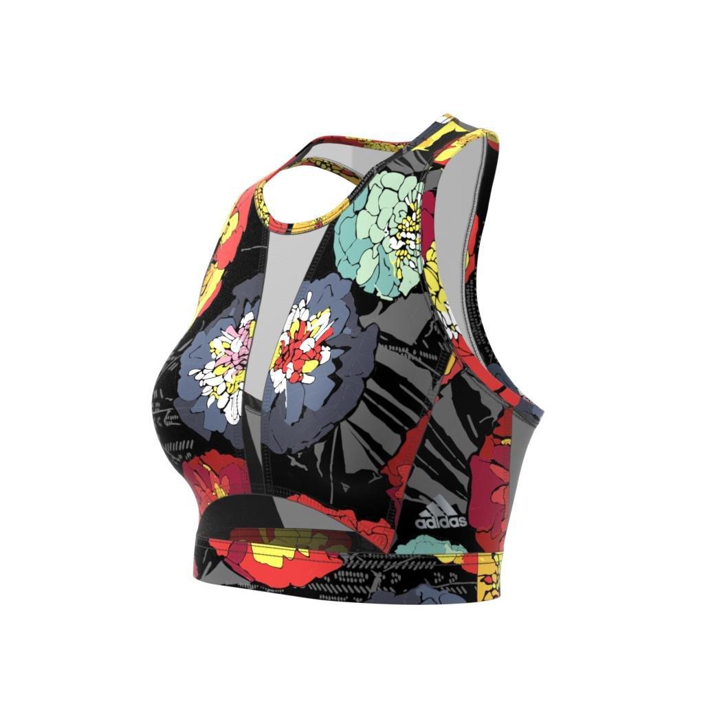 Run Medium-Support Int. Day Allover Print Bra, Black, A901_ONE, large image number 16