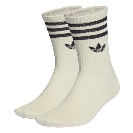 Unisex No-Dye Cuff Crew Socks 2 Pairs, Beige, A901_ONE, large image number 0