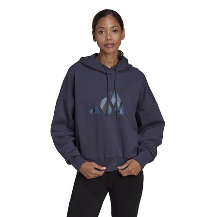 Women Sportswear Future Icons Feel Fierce Graphic Hoodie, Navy, A901_ONE, large image number 0