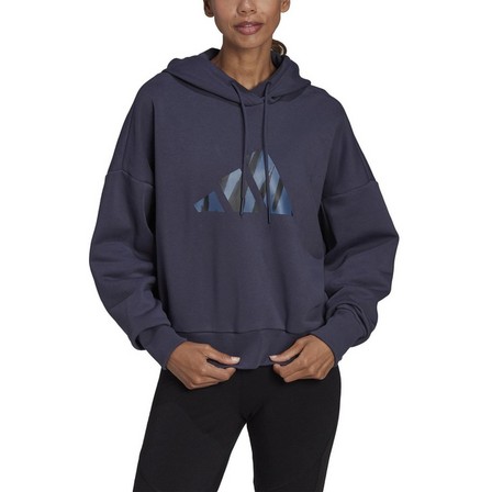 Women Sportswear Future Icons Feel Fierce Graphic Hoodie, Navy, A901_ONE, large image number 4