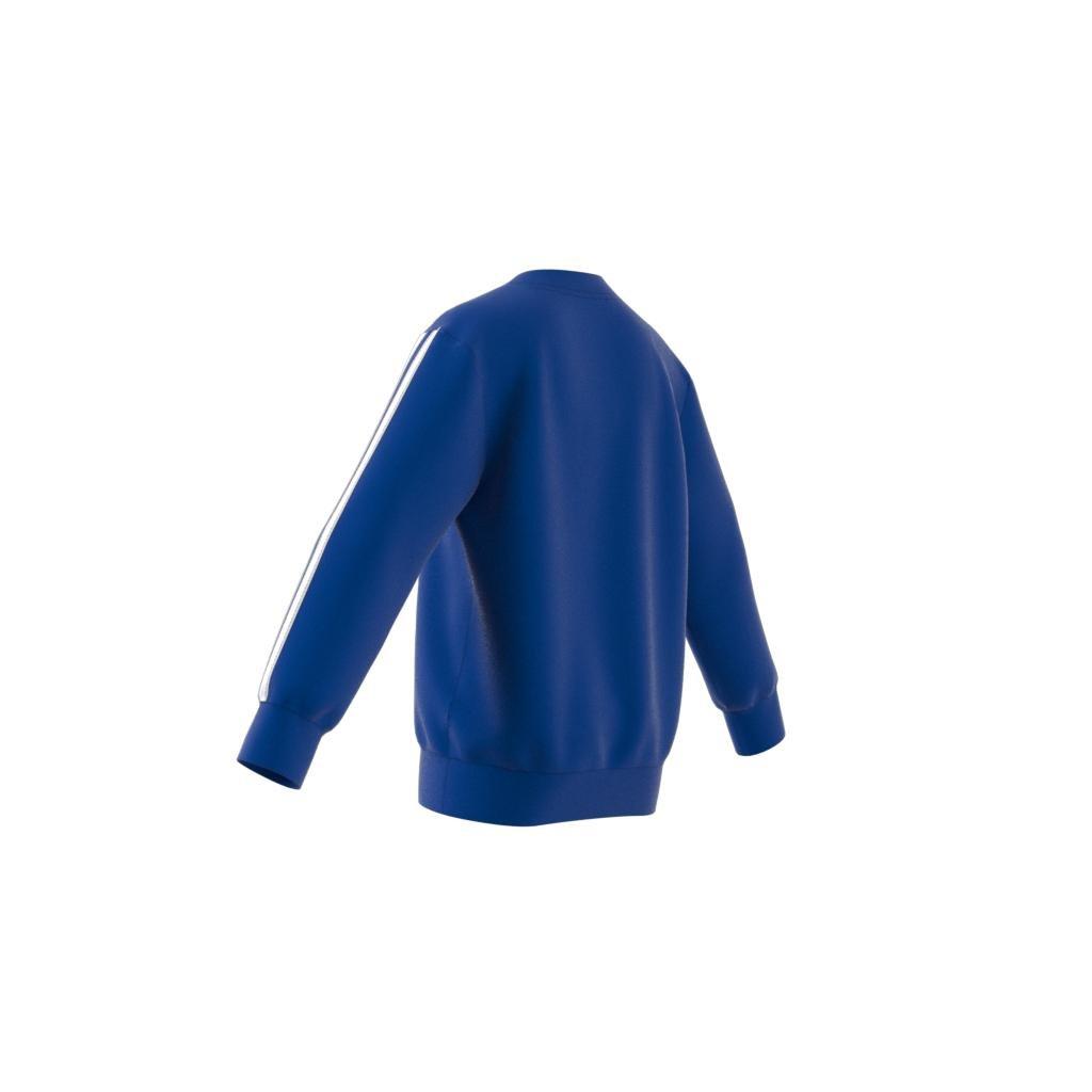 Unisex Kids Essentials 3-Stripes Crewneck Sweatshirt, Blue, A901_ONE, large image number 6
