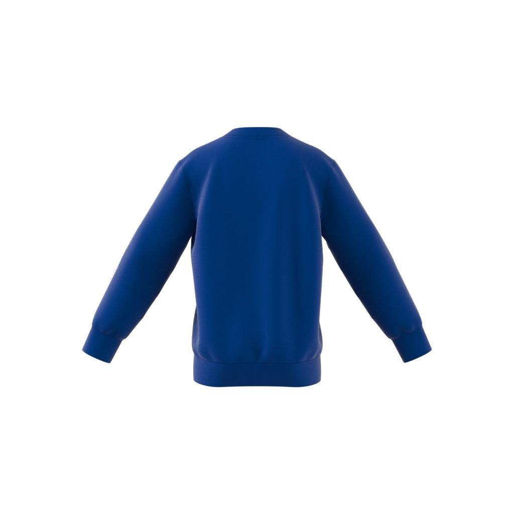Unisex Kids Essentials 3-Stripes Crewneck Sweatshirt, Blue, A901_ONE, large image number 7