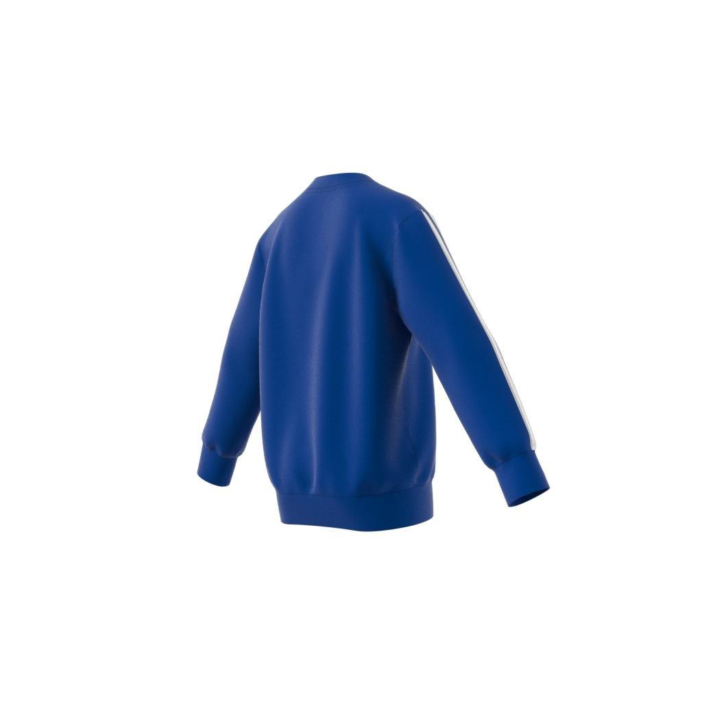 Unisex Kids Essentials 3-Stripes Crewneck Sweatshirt, Blue, A901_ONE, large image number 9