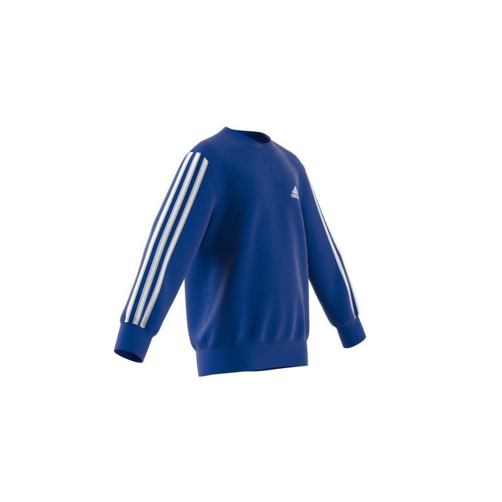Unisex Kids Essentials 3-Stripes Crewneck Sweatshirt, Blue, A901_ONE, large image number 10