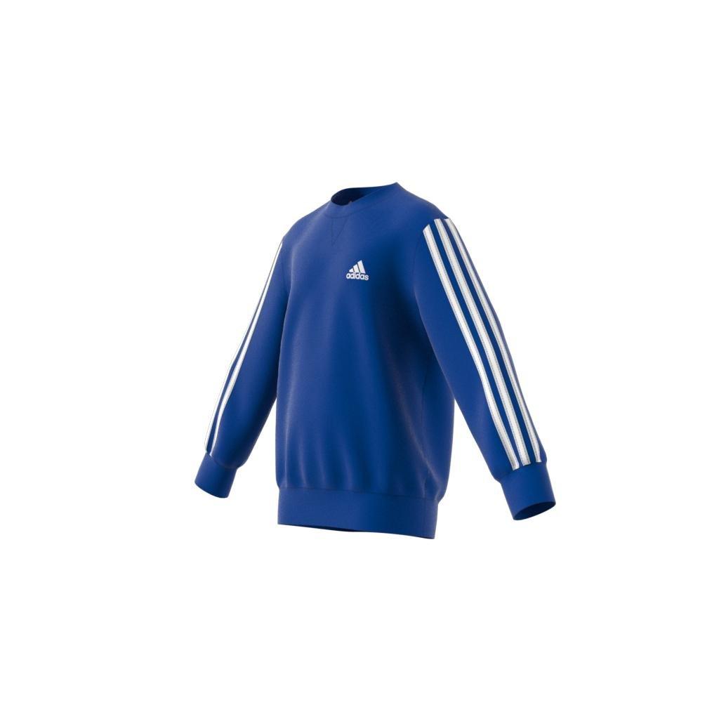 Unisex Kids Essentials 3-Stripes Crewneck Sweatshirt, Blue, A901_ONE, large image number 13