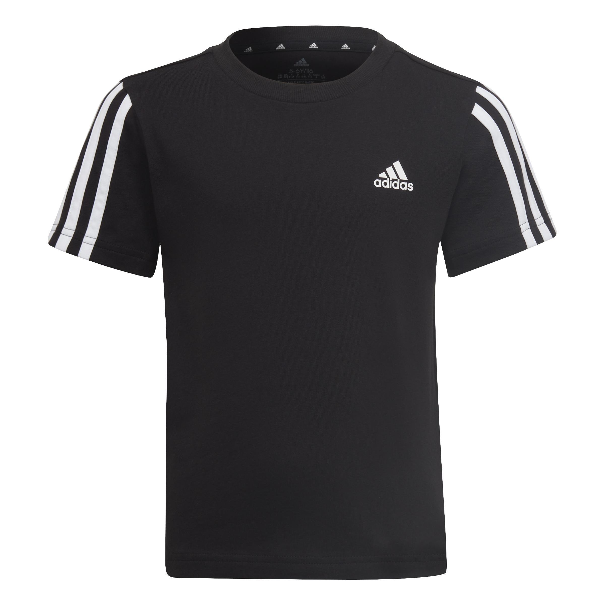 Unisex Kids Essentials 3-Stripes T-Shirt, Black, A901_ONE, large image number 0