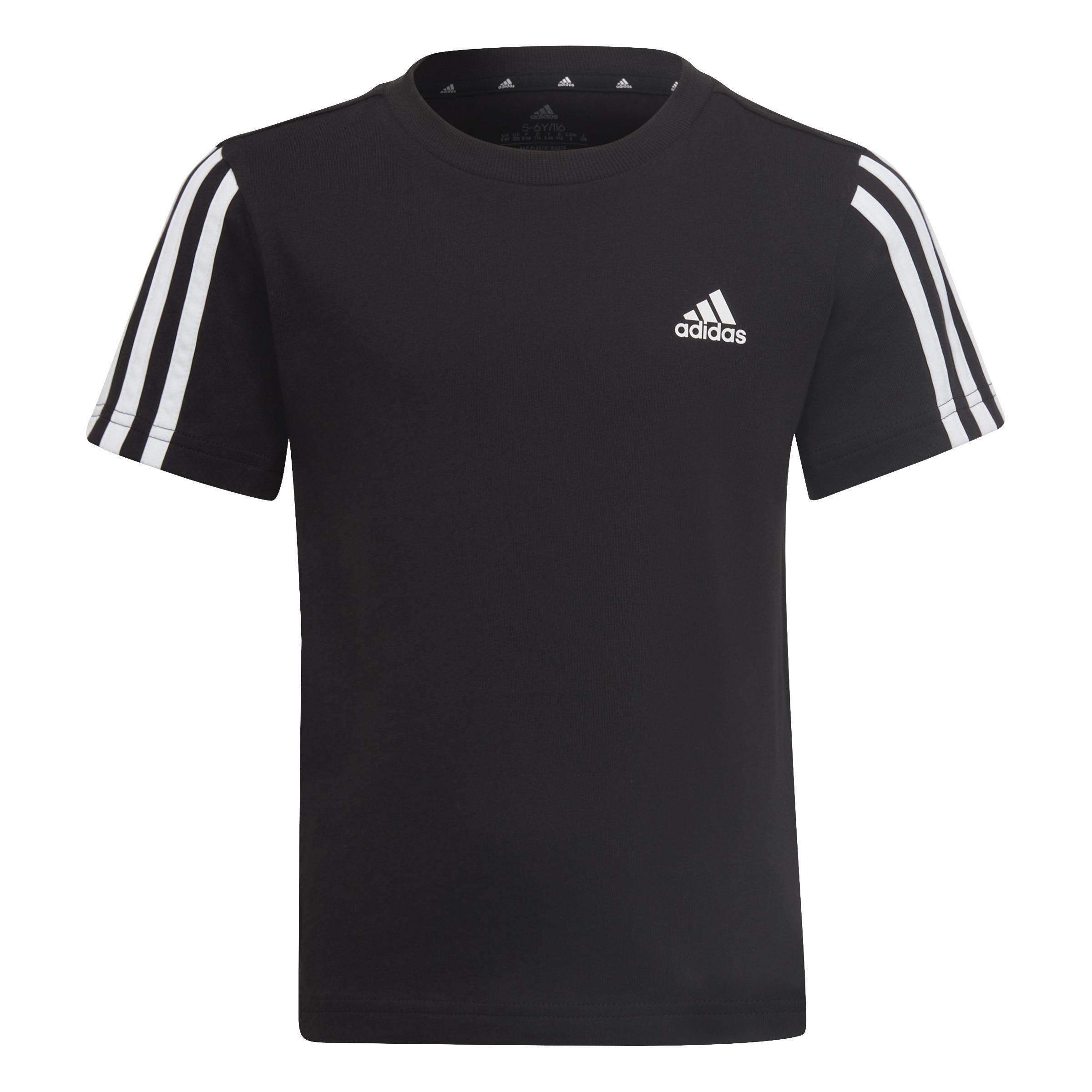 Unisex Kids Essentials 3-Stripes T-Shirt, Black, A901_ONE, large image number 1