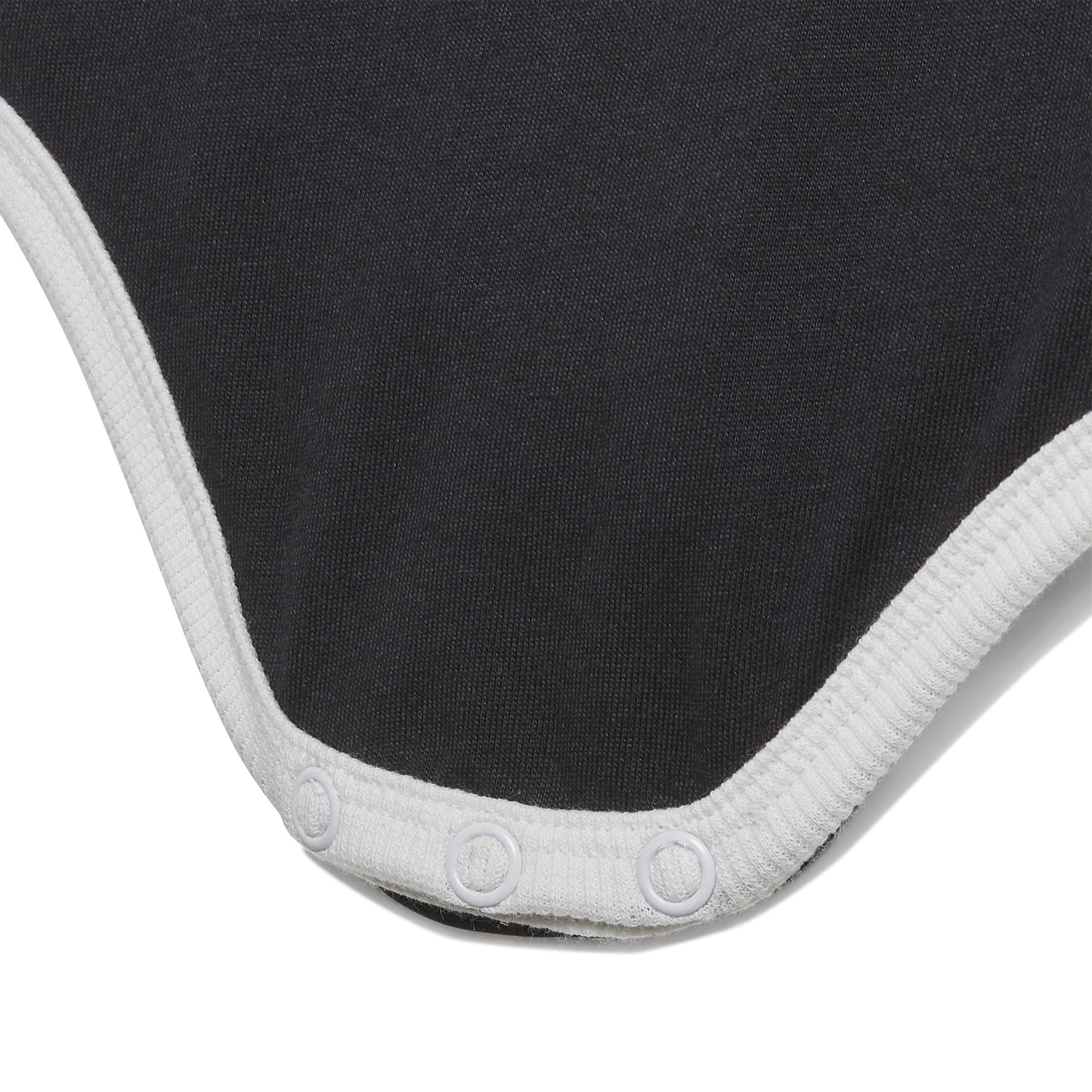 Unisex Kids 3-Stripes Onesie With Bib, Black, , large image number 3