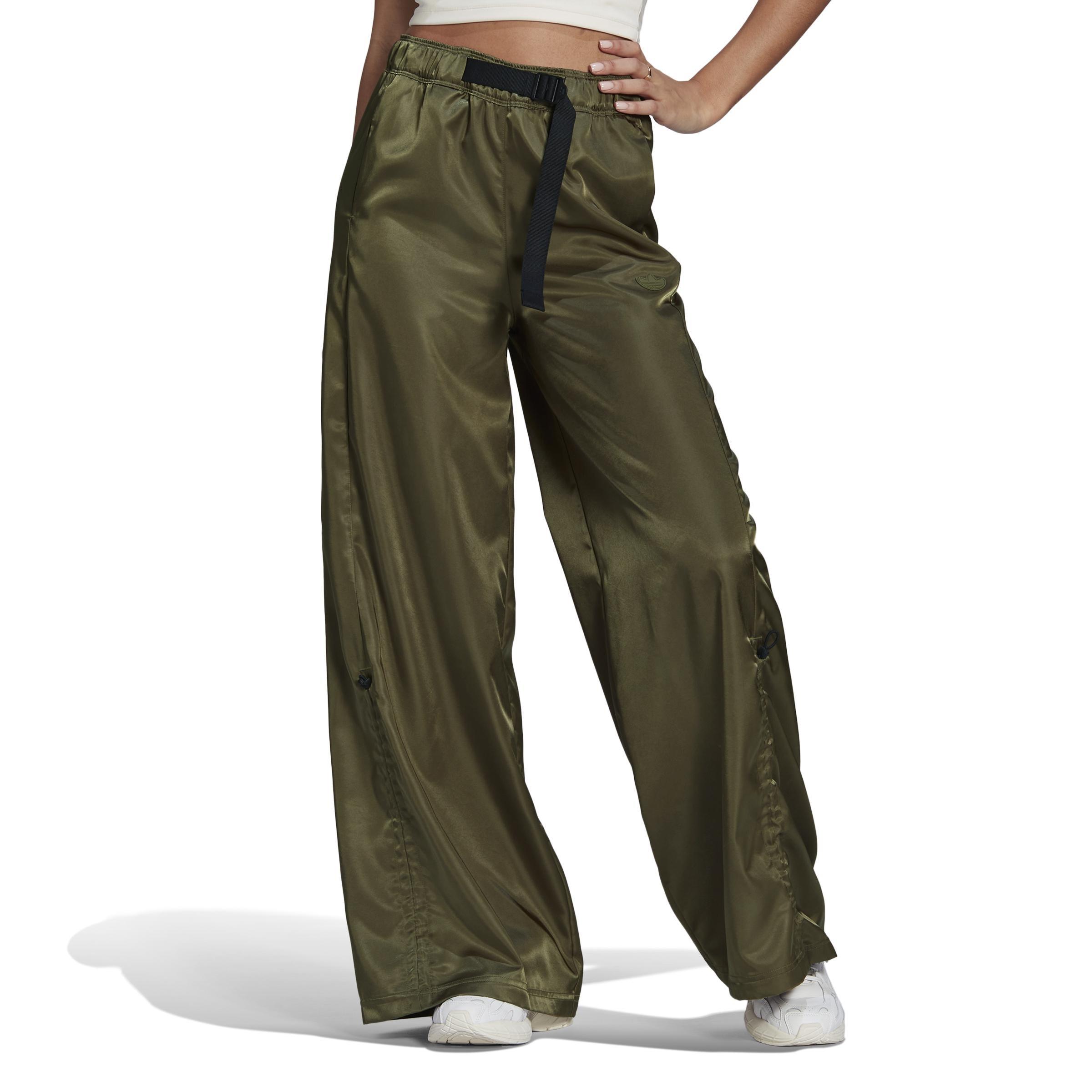 Wide-Leg Satin Joggers, Green, A901_ONE, large image number 1