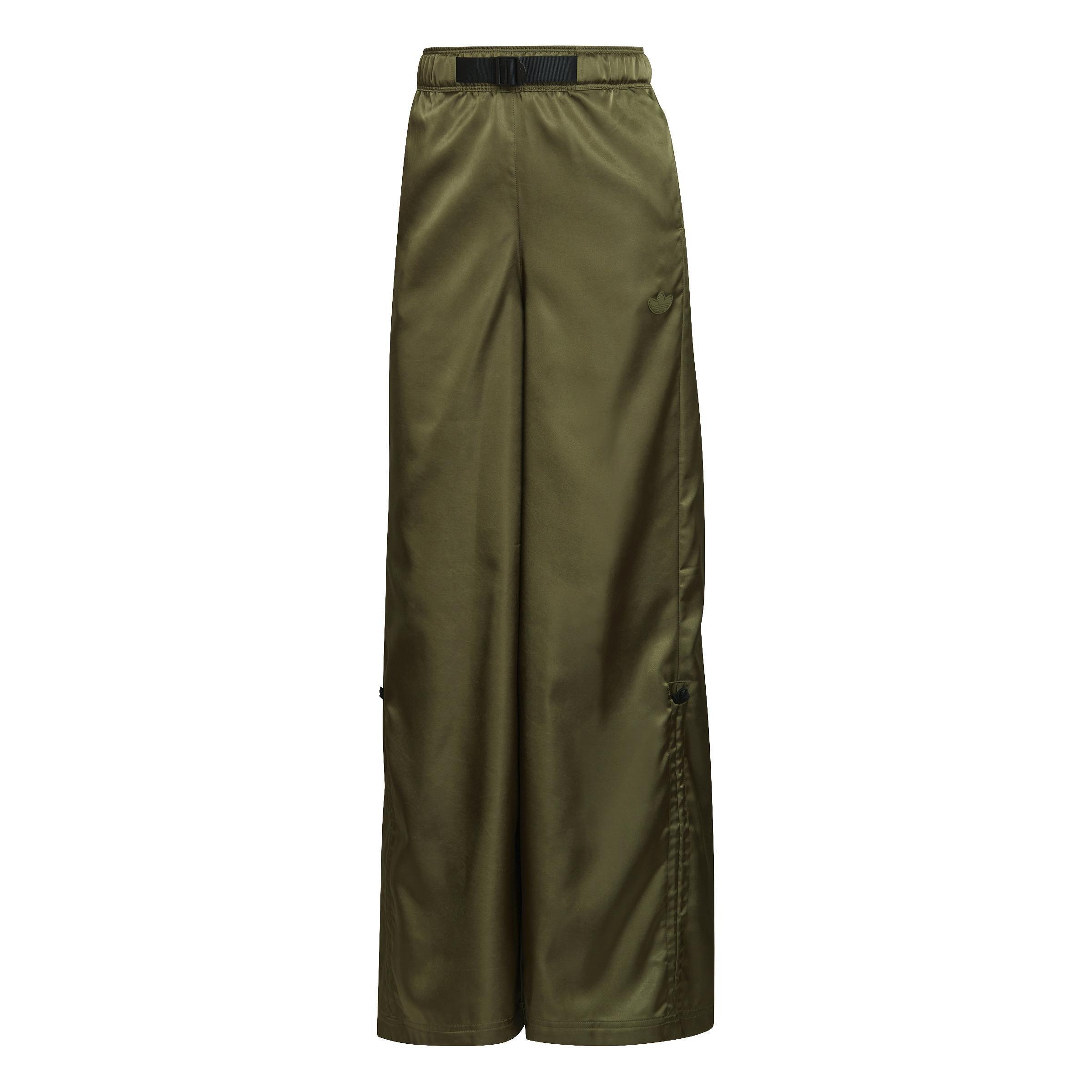 Wide-Leg Satin Joggers, Green, A901_ONE, large image number 2