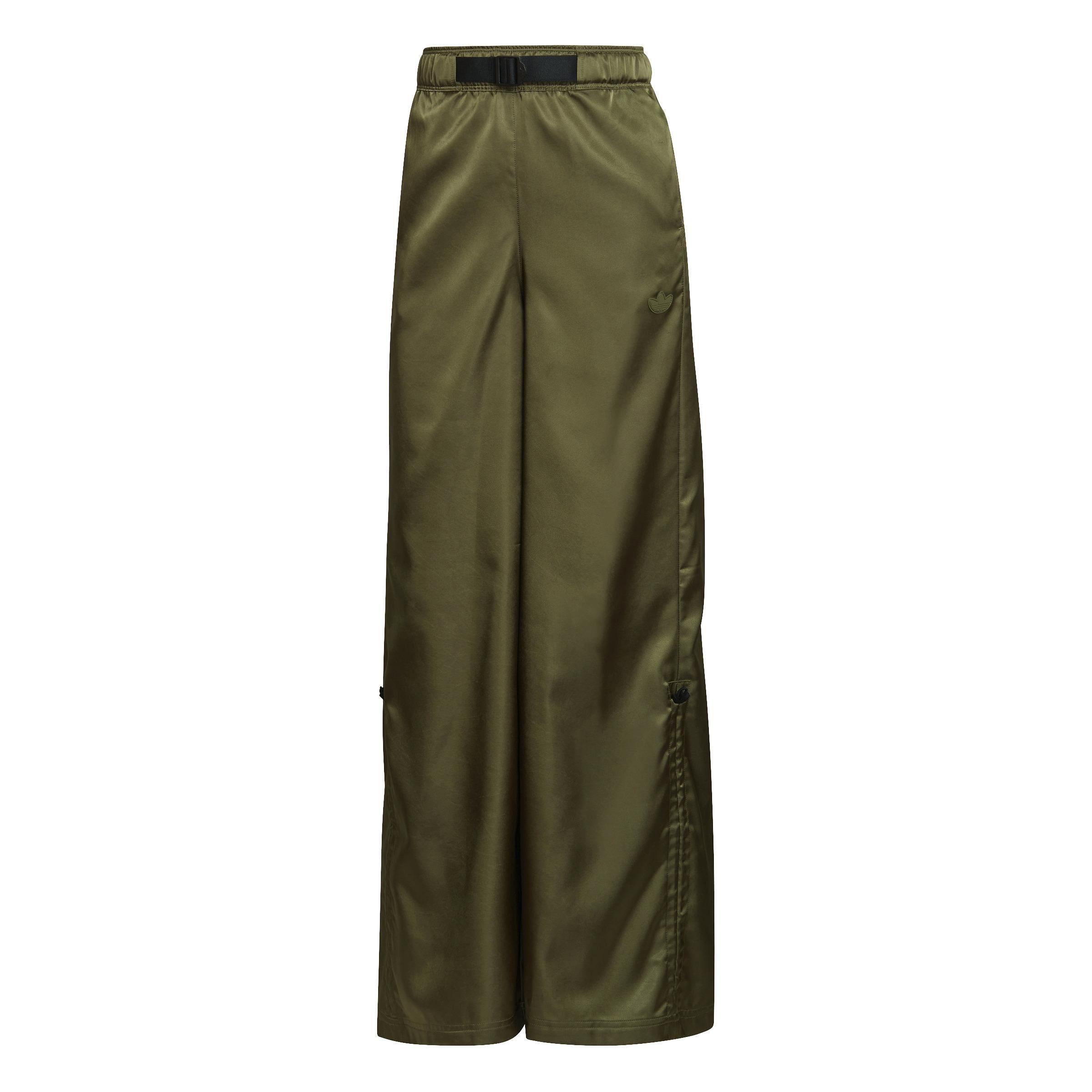 Wide-Leg Satin Joggers, Green, A901_ONE, large image number 3