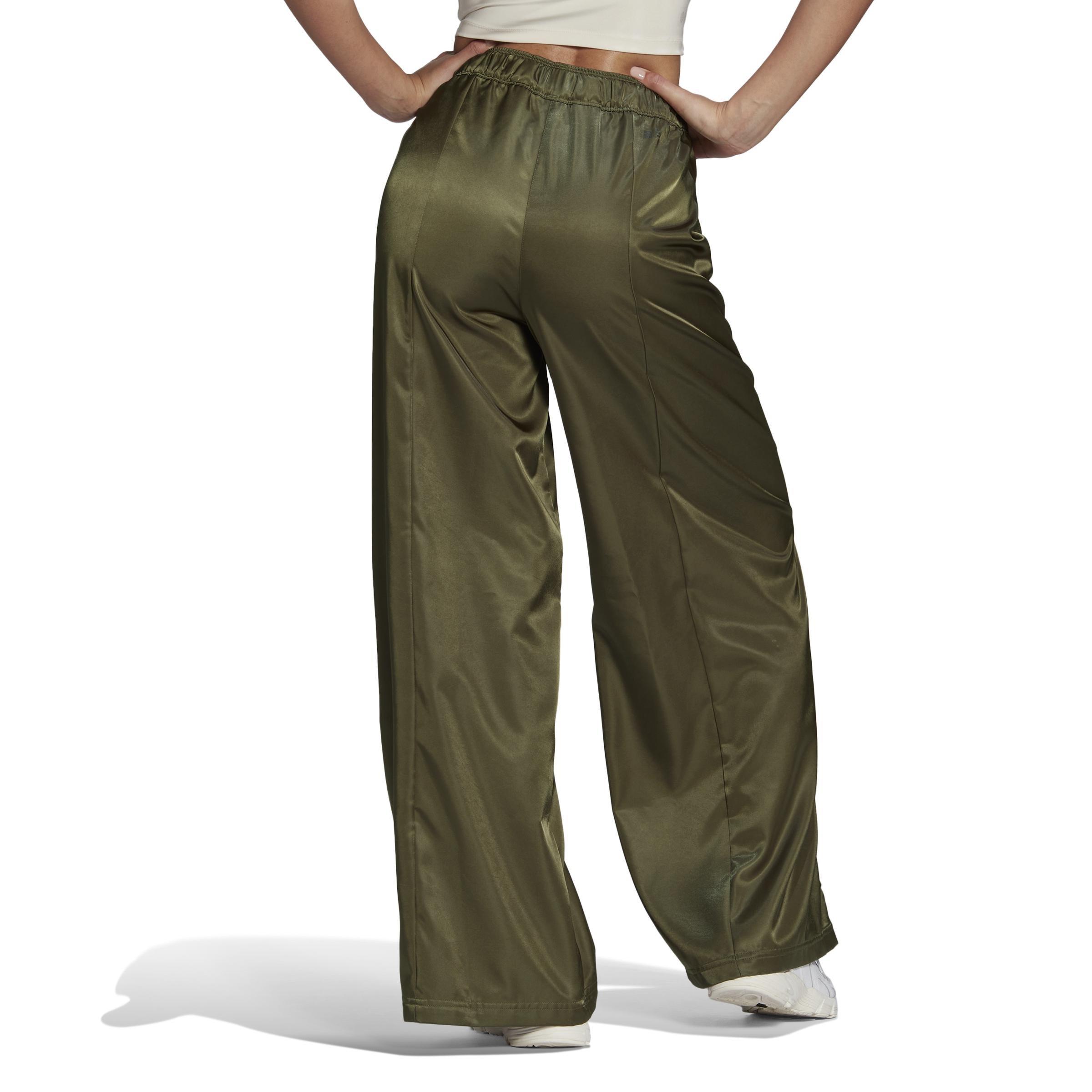 Wide-Leg Satin Joggers, Green, A901_ONE, large image number 4