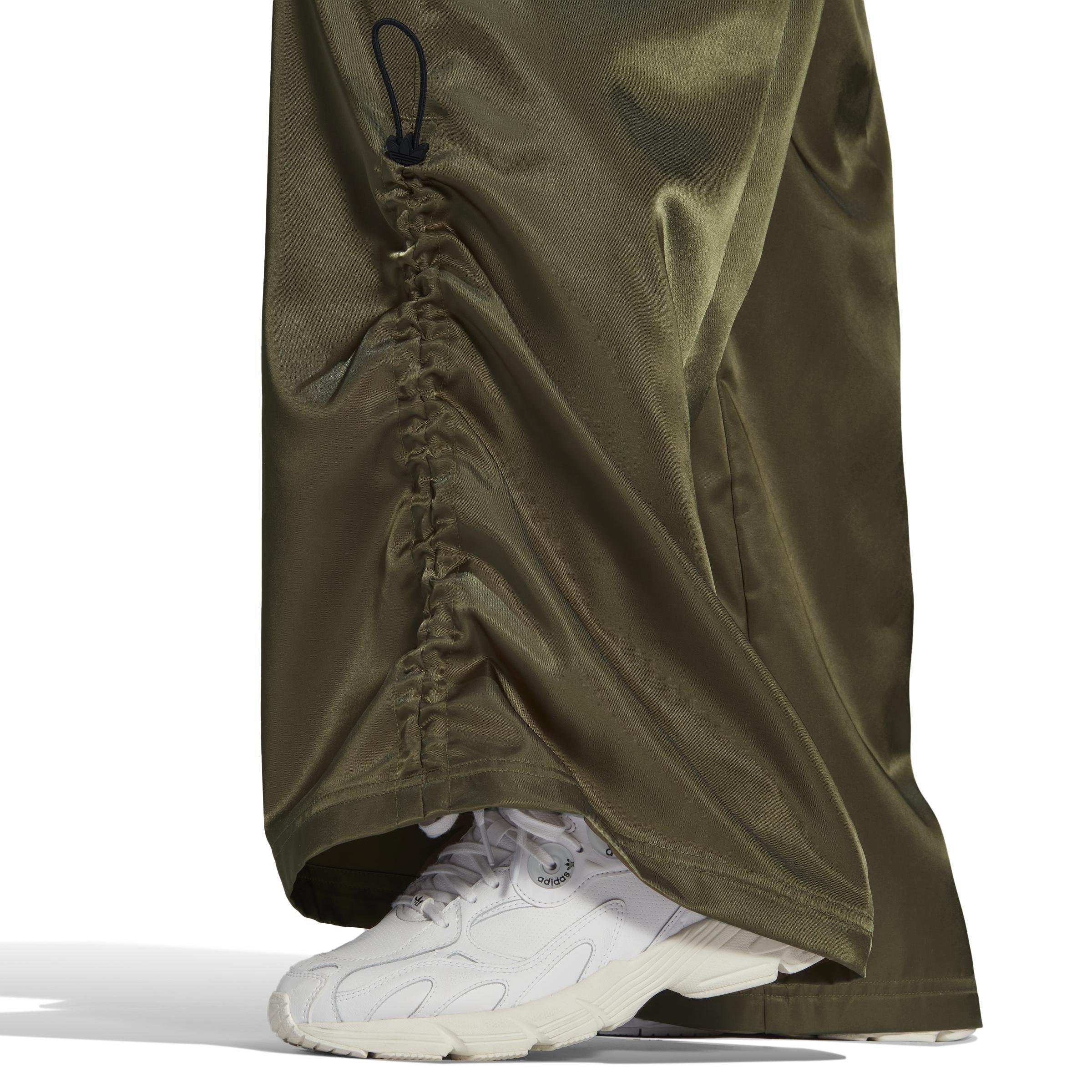 Wide-Leg Satin Joggers, Green, A901_ONE, large image number 5