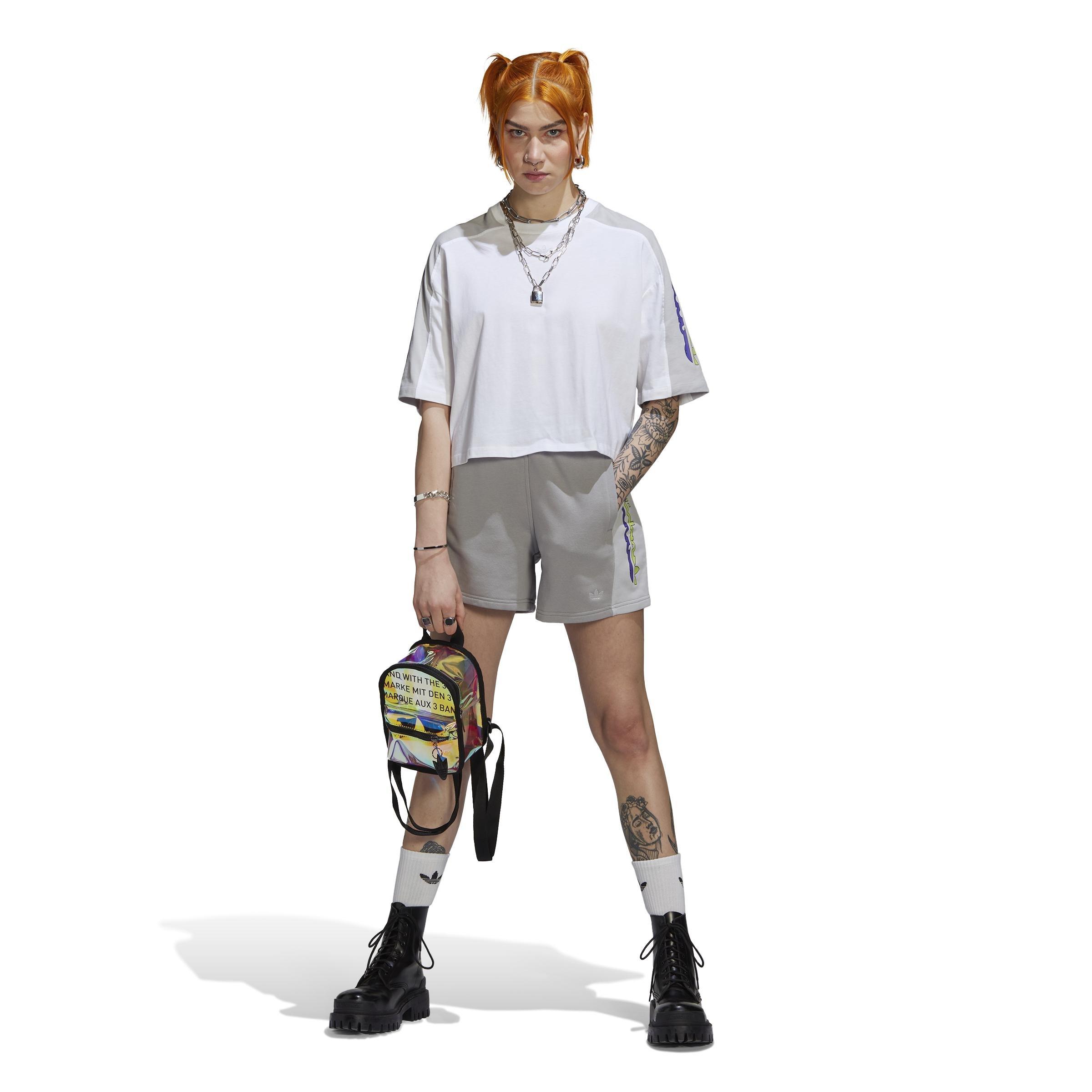 Blocked Graphic Crop T-Shirt, White, A901_ONE, large image number 1