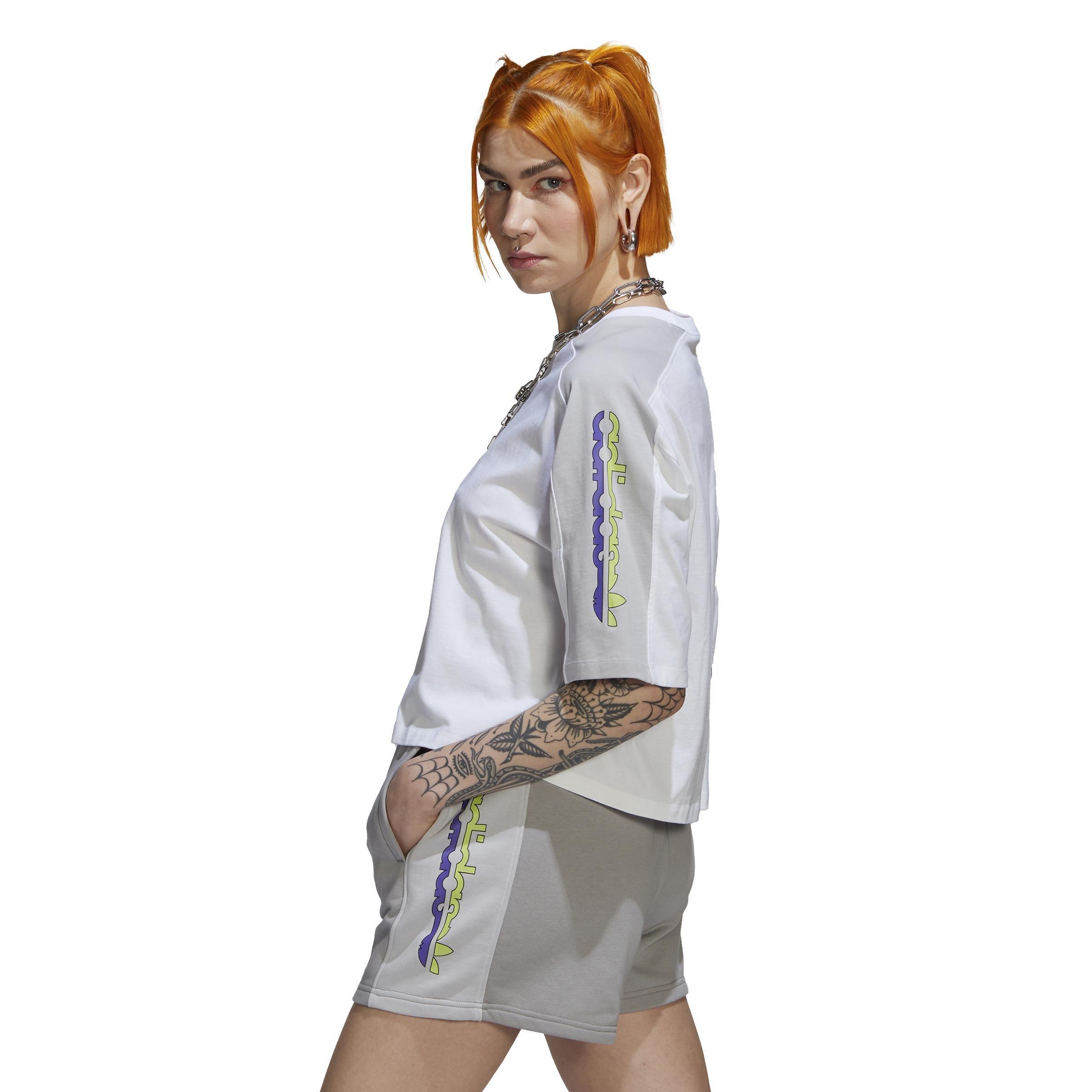 Blocked Graphic Crop T-Shirt, White, A901_ONE, large image number 3