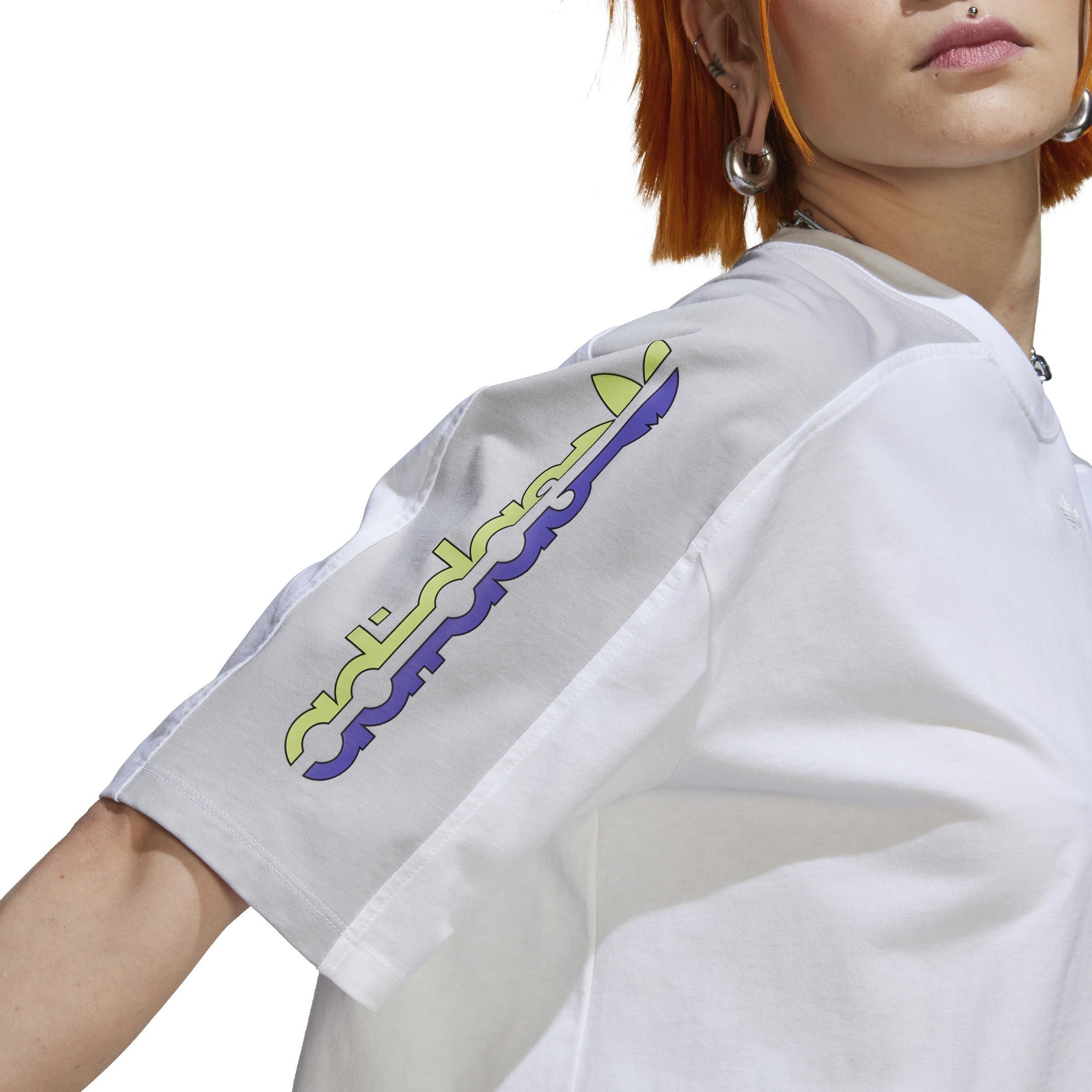 Blocked Graphic Crop T-Shirt, White, A901_ONE, large image number 7