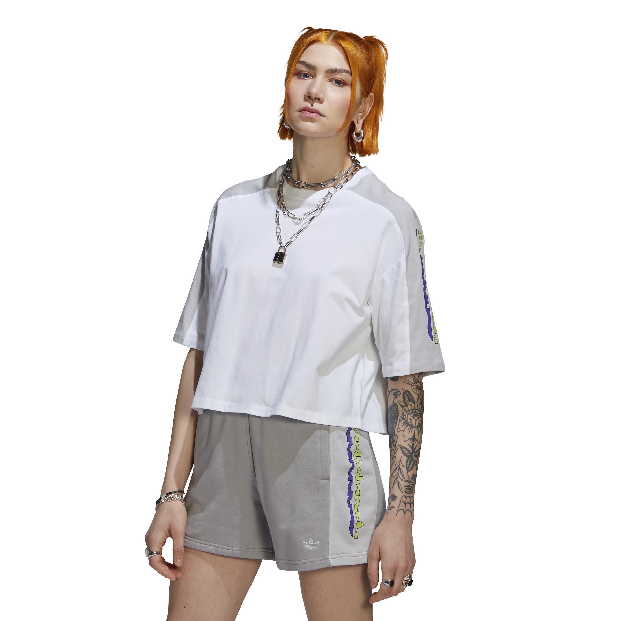 Blocked Graphic Crop T-Shirt, White, A901_ONE, large image number 17