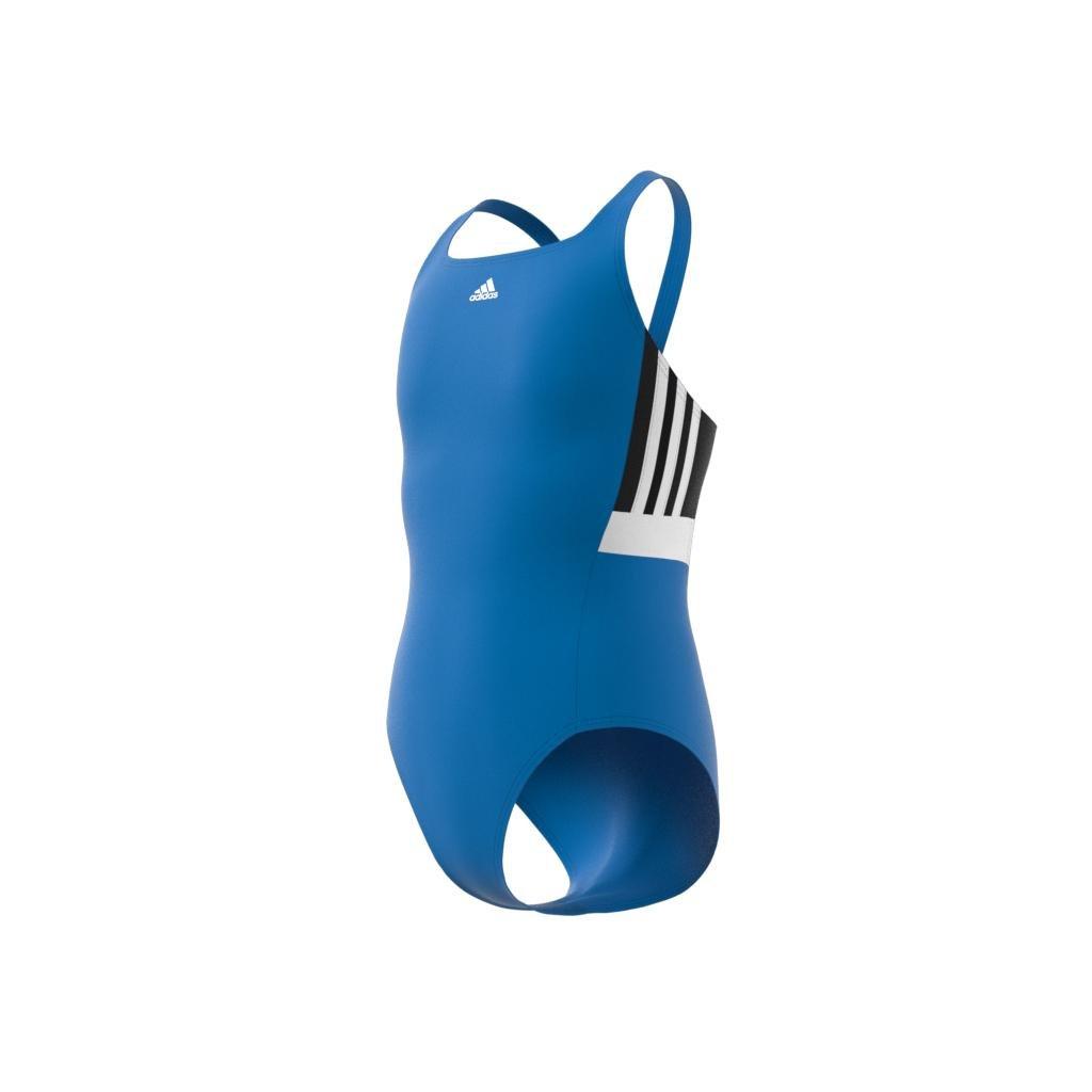 Kids Colorblock 3-Stripes Swimsuit, Blue, A901_ONE, large image number 1