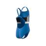 Kids Girls Colorblock 3-Stripes Swimsuit, Blue, A901_ONE, thumbnail image number 6