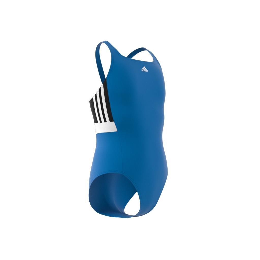 Kids Colorblock 3-Stripes Swimsuit, Blue, A901_ONE, large image number 10