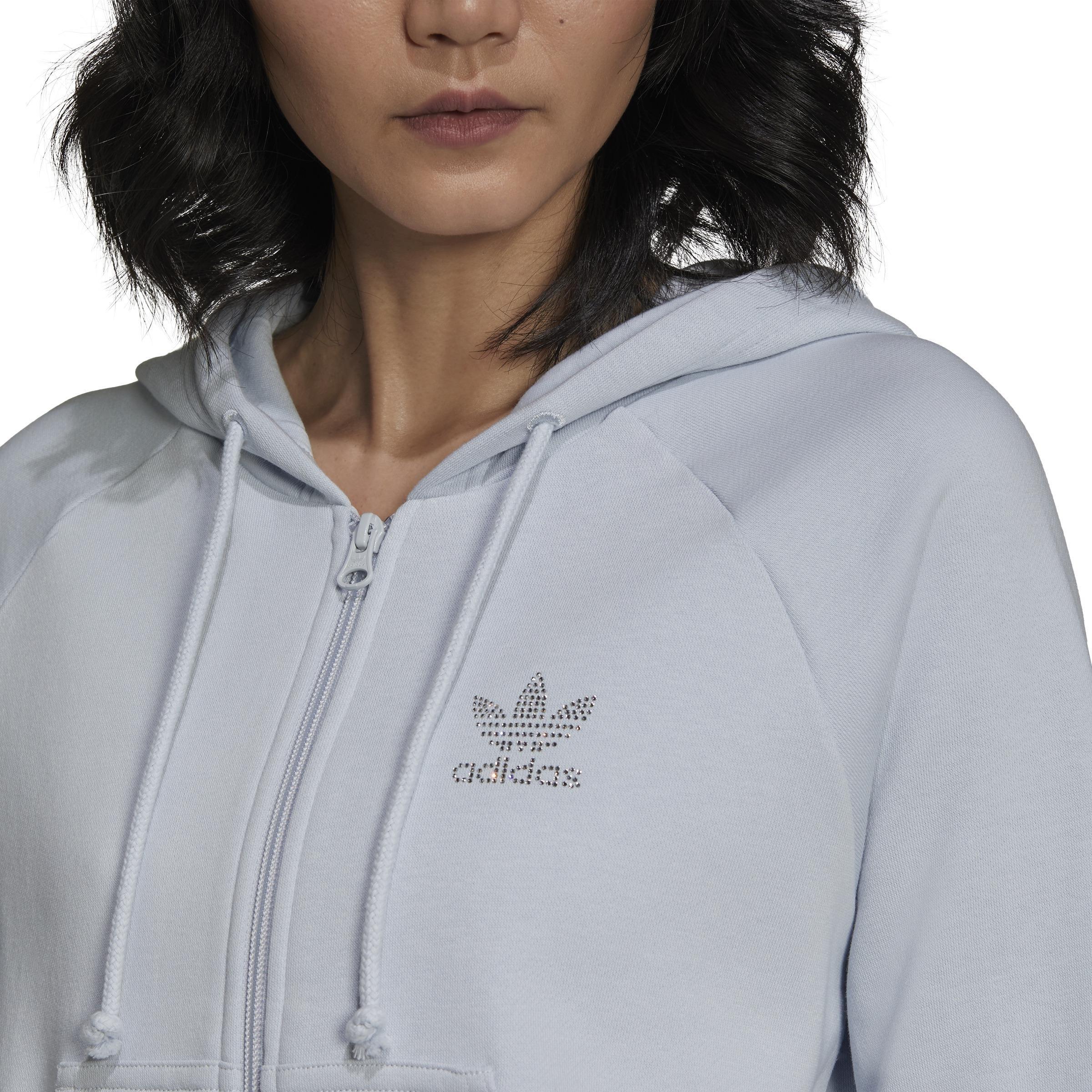 adidas 2000 Luxe Cropped Track Top, Blue, A901_ONE, large image number 4