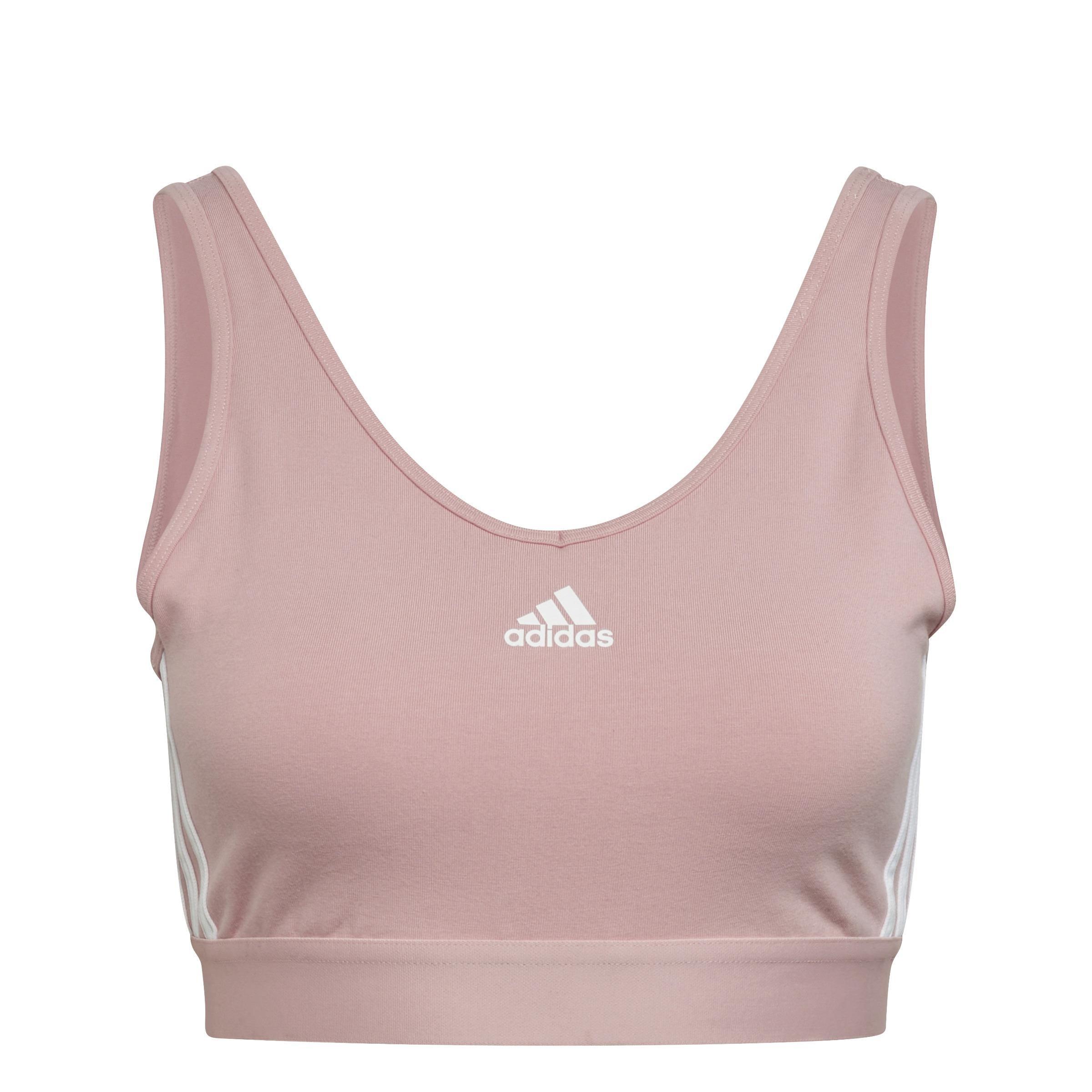 Essentials 3-Stripes Crop Top With Removable Pads, Pink, A901_ONE, large image number 0