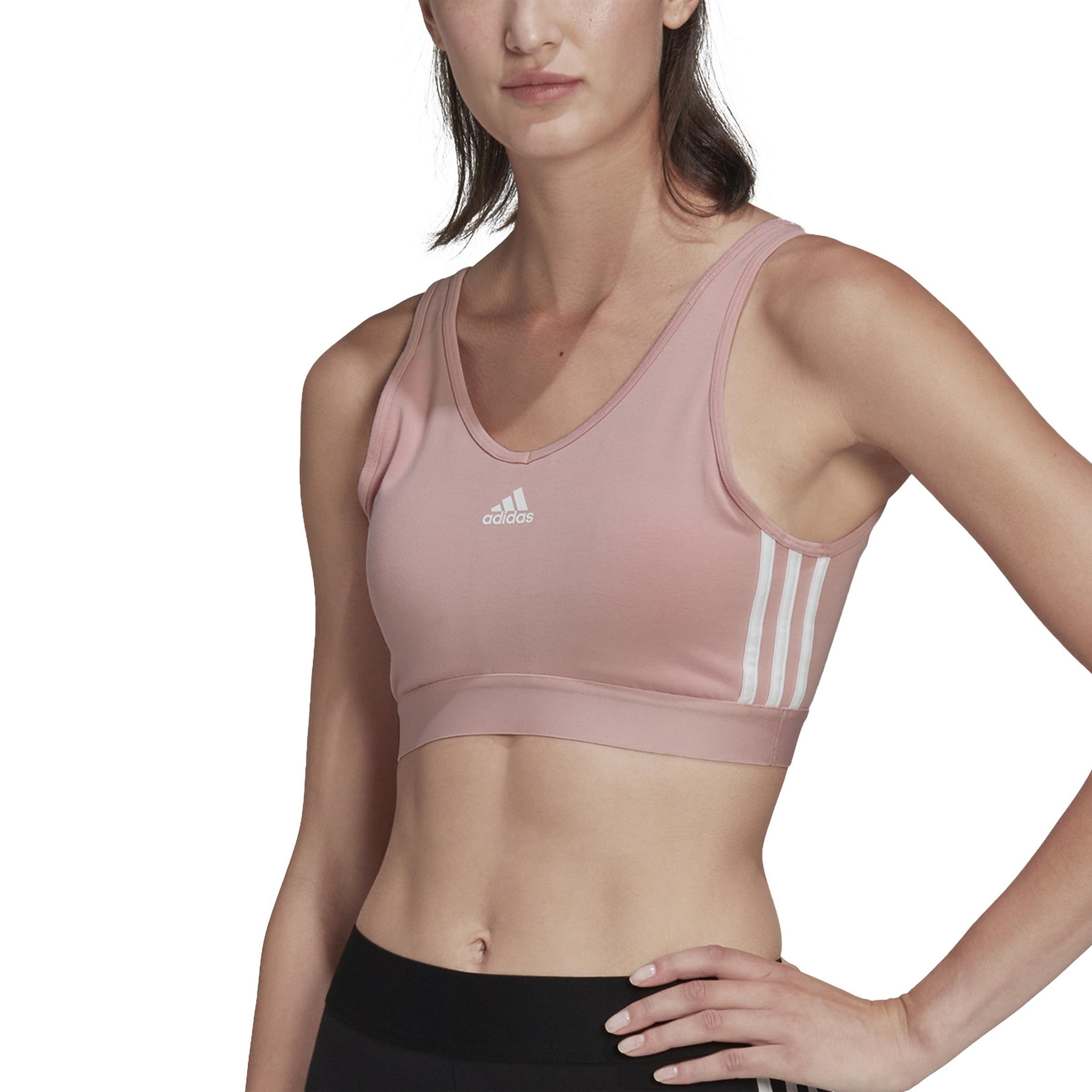 Essentials 3-Stripes Crop Top With Removable Pads, Pink, A901_ONE, large image number 1