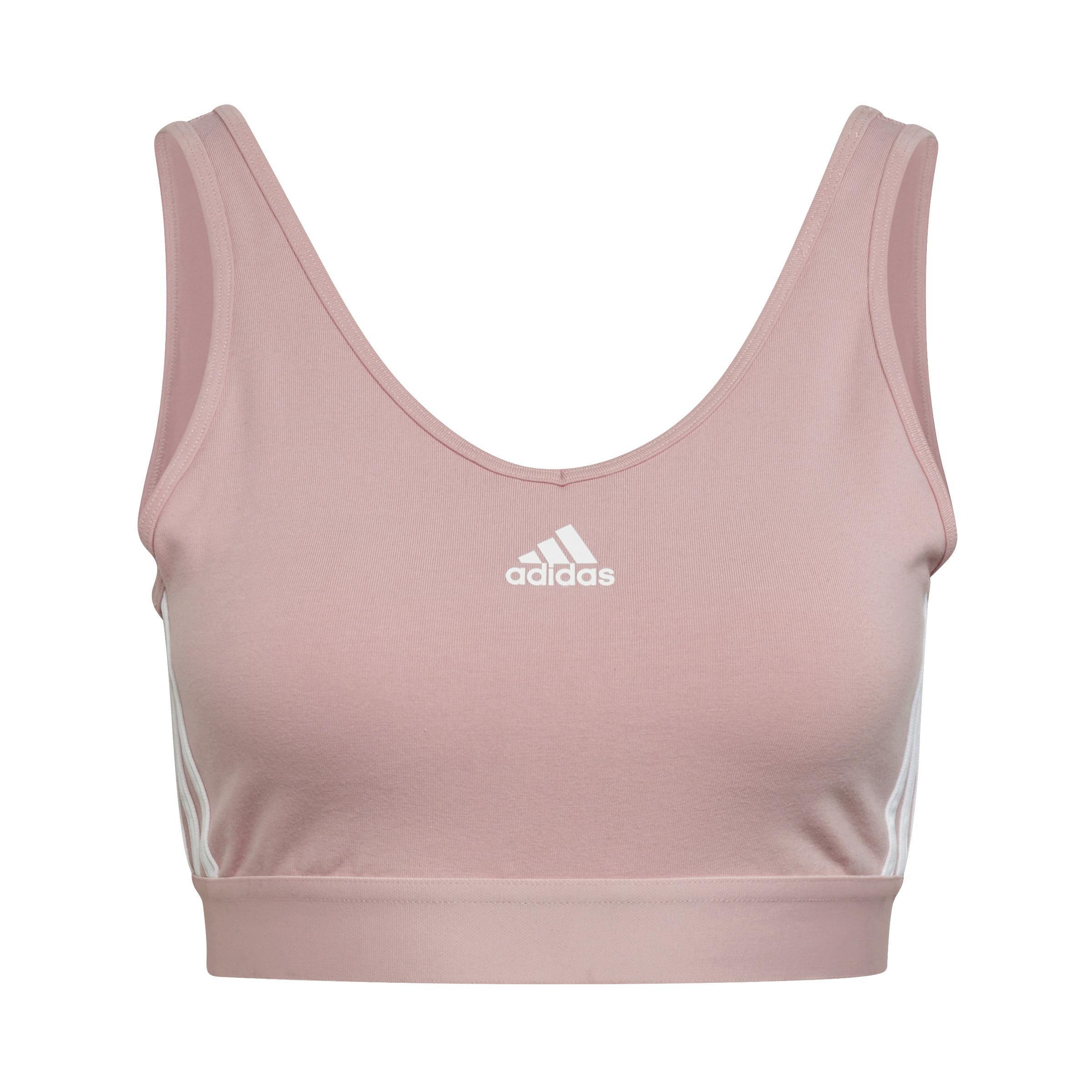 Essentials 3-Stripes Crop Top With Removable Pads, Pink, A901_ONE, large image number 2