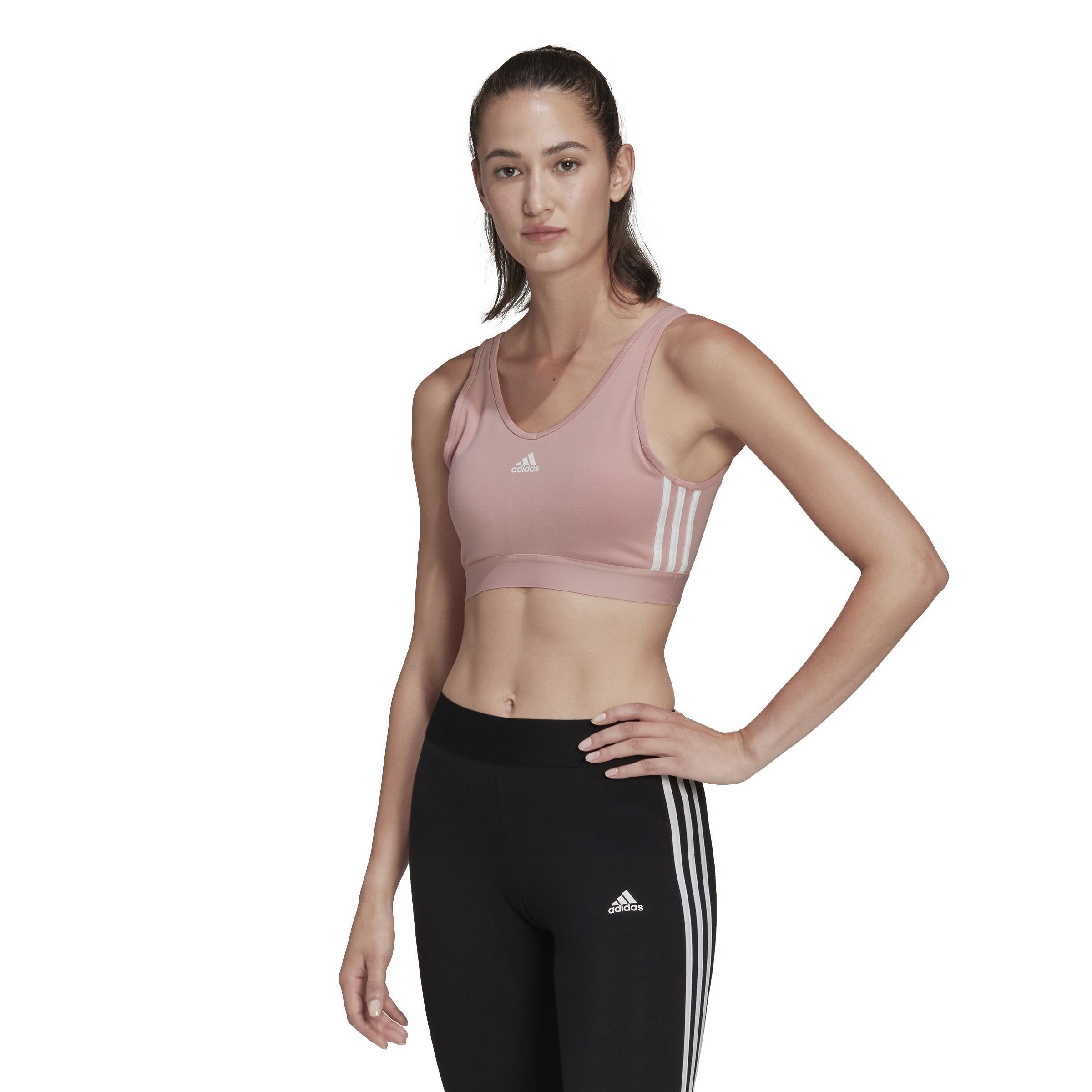 Essentials 3-Stripes Crop Top With Removable Pads, Pink, A901_ONE, large image number 6