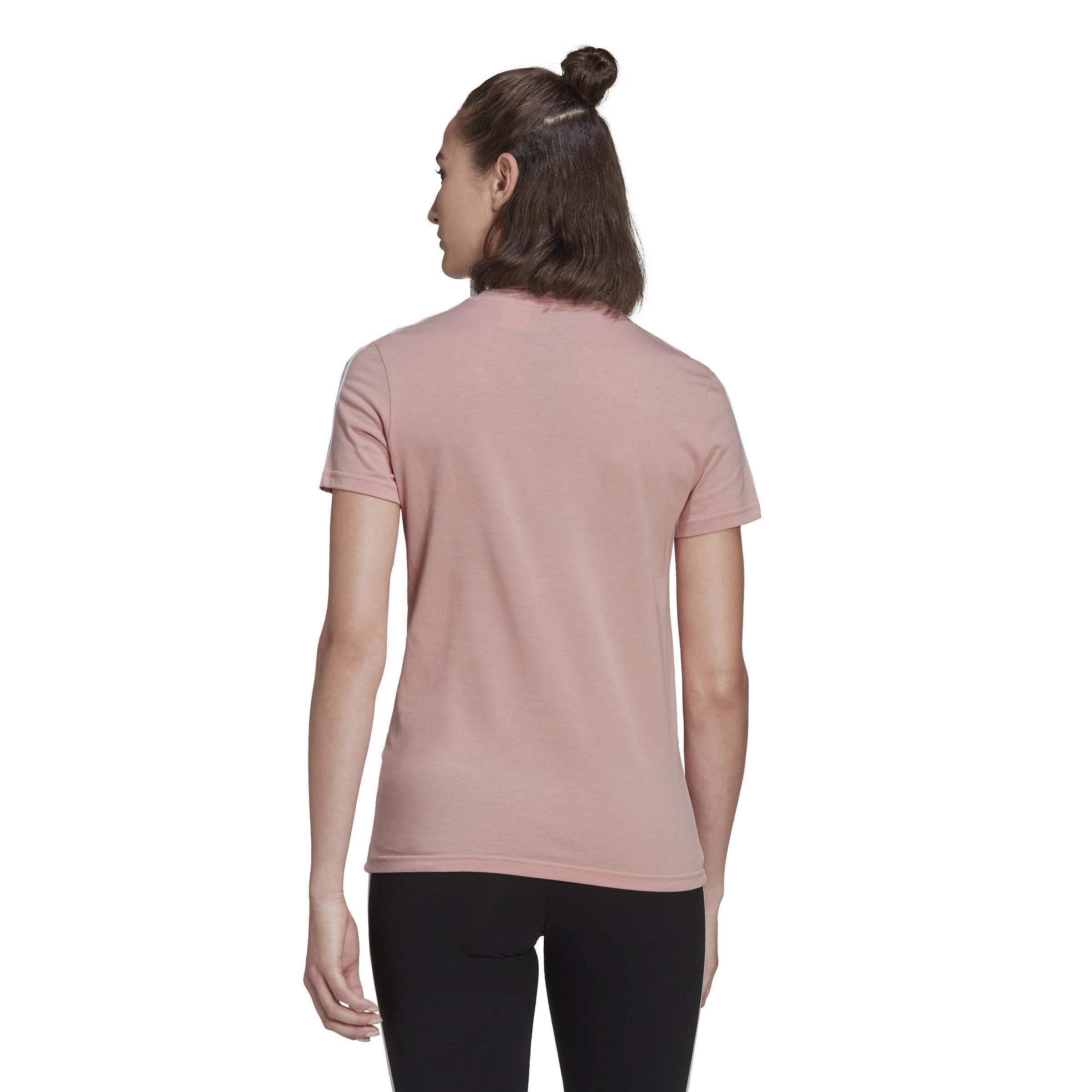 Essentials Slim 3-Stripes T-Shirt, Pink, A901_ONE, large image number 2