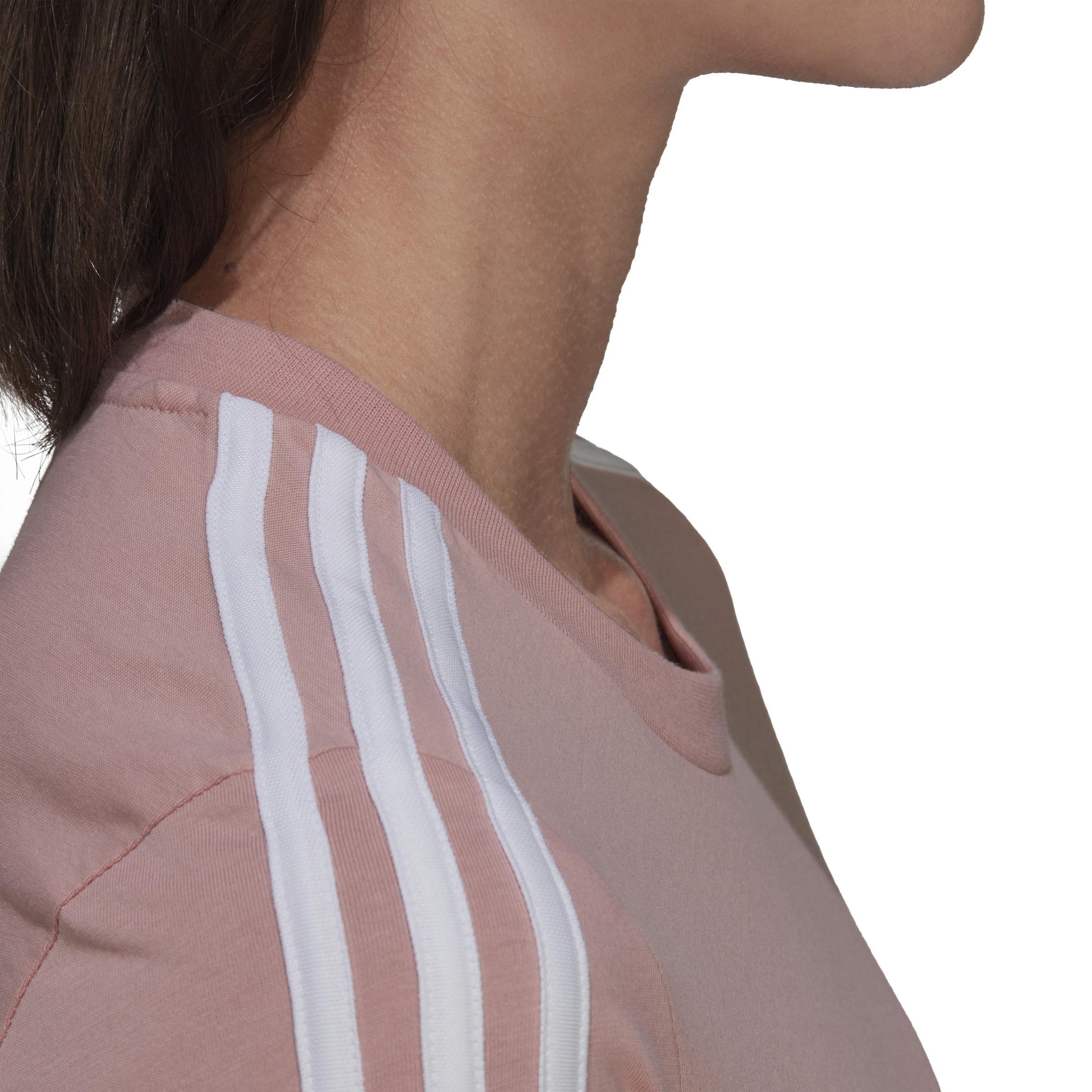 Essentials Slim 3-Stripes T-Shirt, Pink, A901_ONE, large image number 3